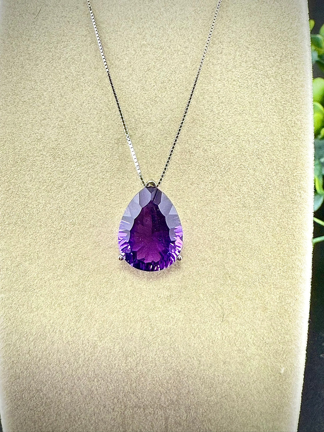 Custom made Amethyst Teardrop Pendant