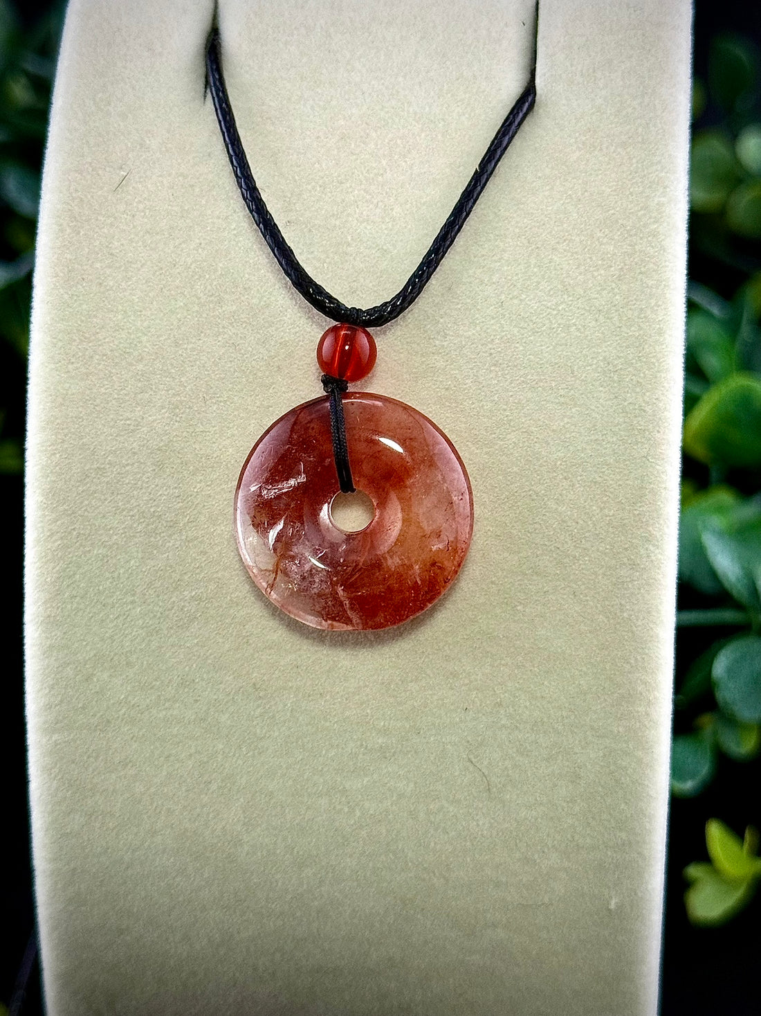 Fire Agate Donut Necklace