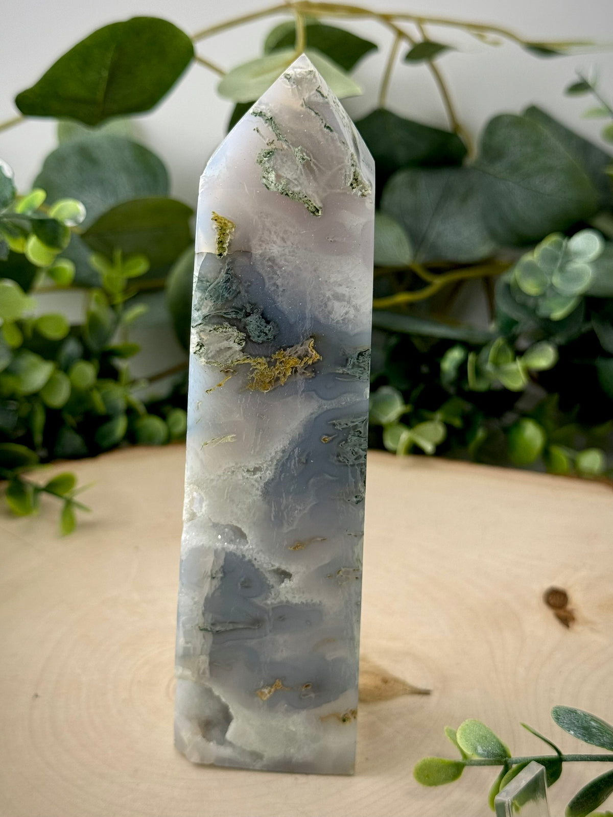Moss Agate Towers | Natural Gemstone Crystal Point Decor