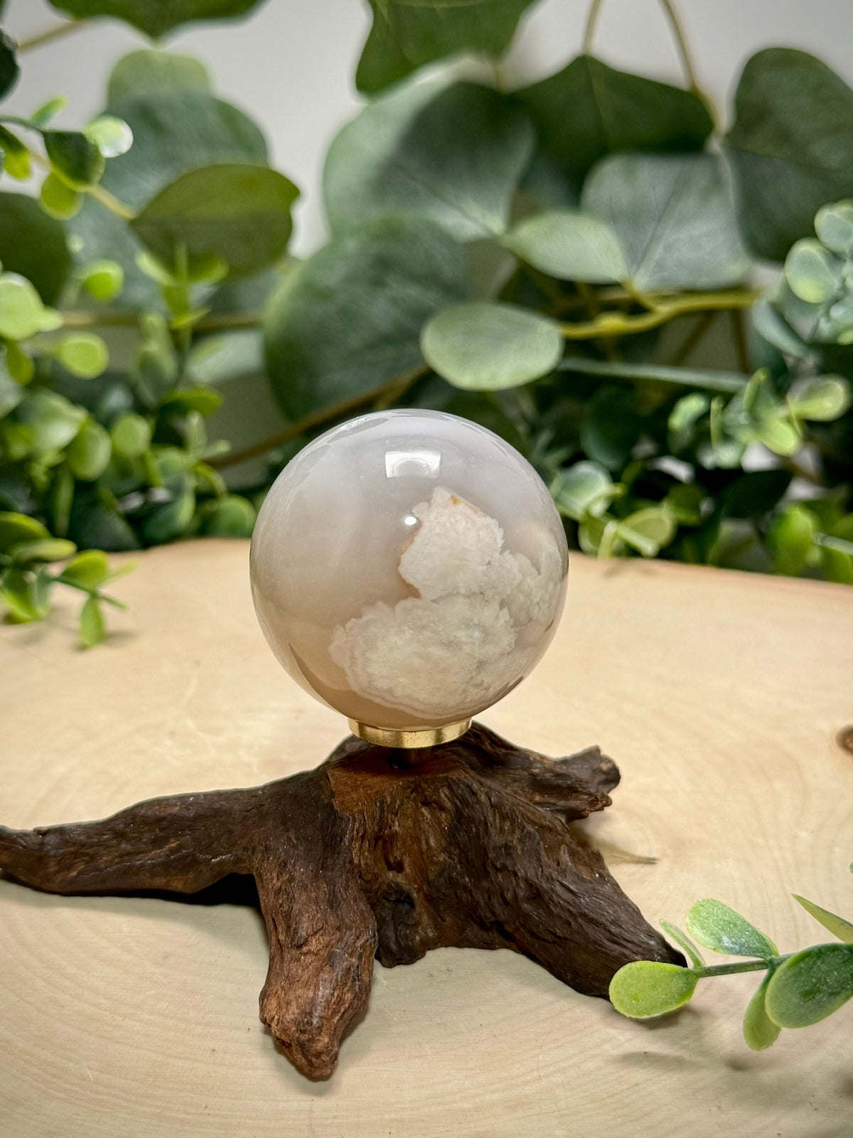 Black Flower Agate Spheres | Natural Stone Crystal Sphere | - Still Water Crystals