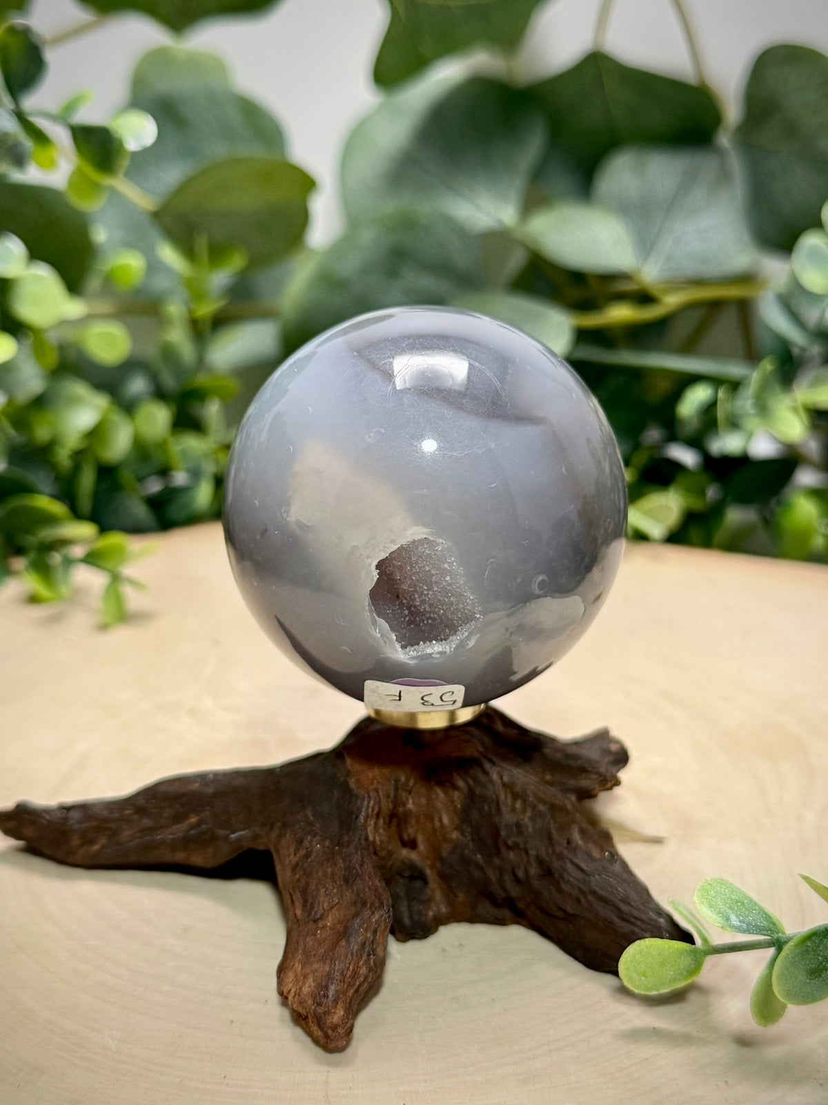 Black Flower Agate Spheres | Natural Stone Crystal Sphere | - Still Water Crystals
