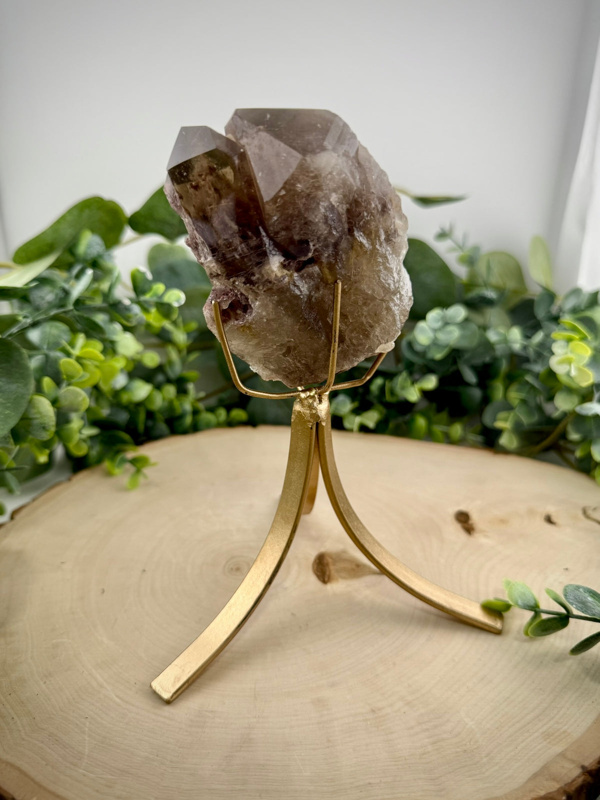 Brazilian Included Quartz Stationary Display Statements | Half Polished Half Raw Crystal with Stand - Still Water Crystals