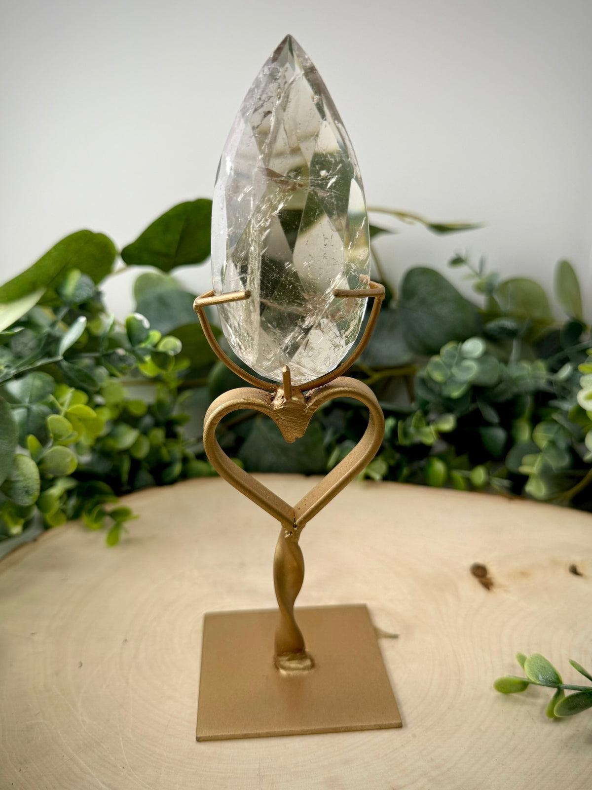 Faceted Lemurian Quartz from Brazil | Natural Crystal Display Specimen - Still Water Crystals