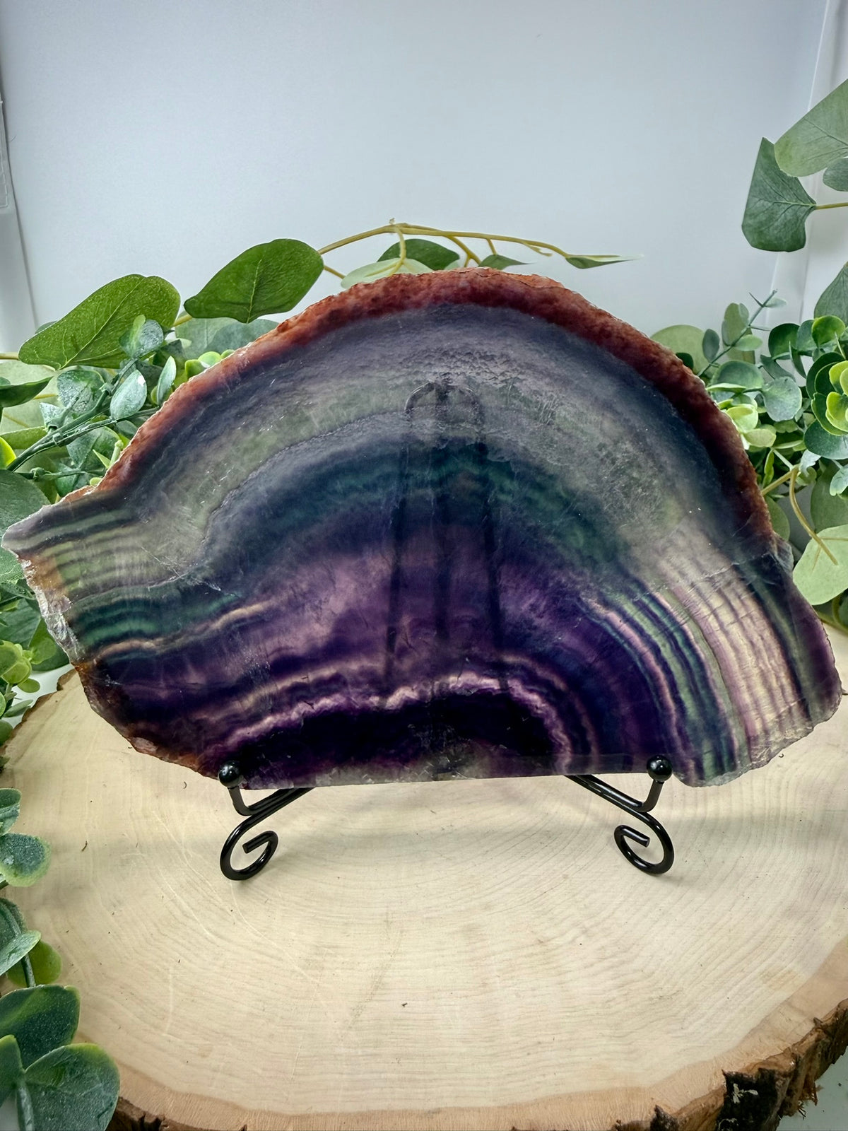Rainbow Fluorite Slab | Natural Polished Fluorite Display Stone - Still Water Crystals