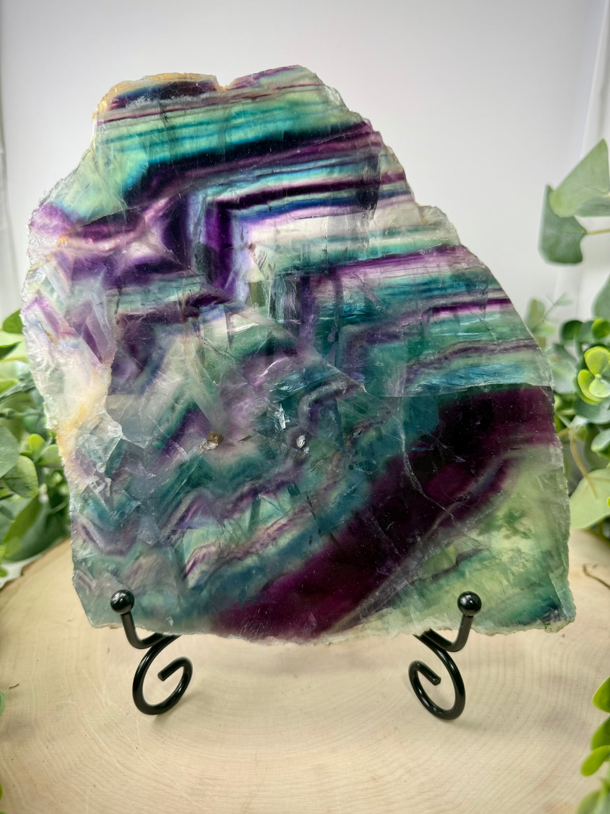 Rainbow Fluorite Slab | Natural Polished Fluorite Display Stone - Still Water Crystals