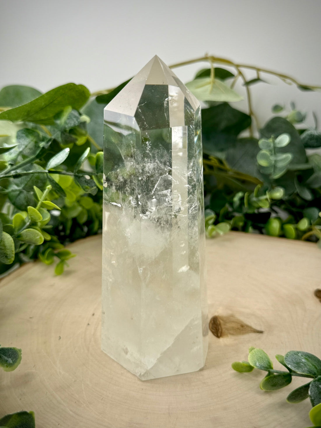 Clear Quartz Tower | Large Polished Crystal Display Piece