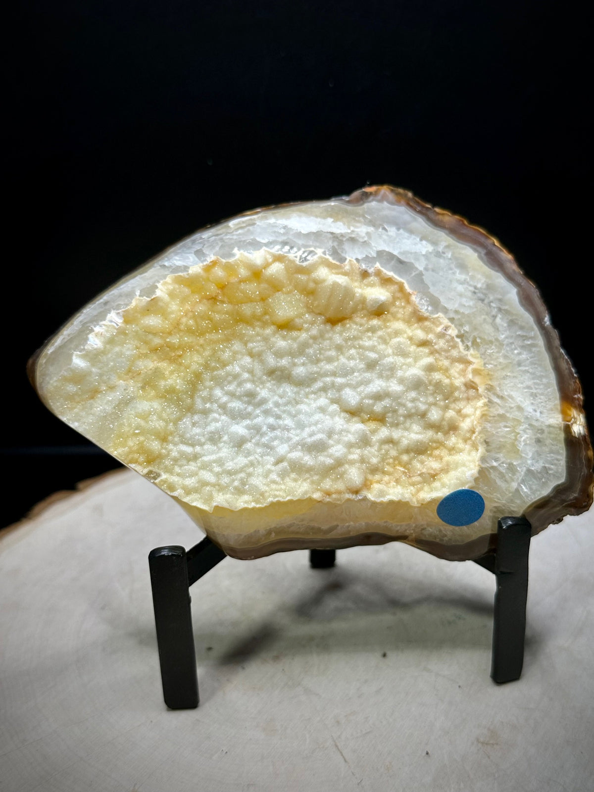 Brazilian Druzy Agate on Stand | Natural Druzy Agate Display Pieces with UV Fluorescence