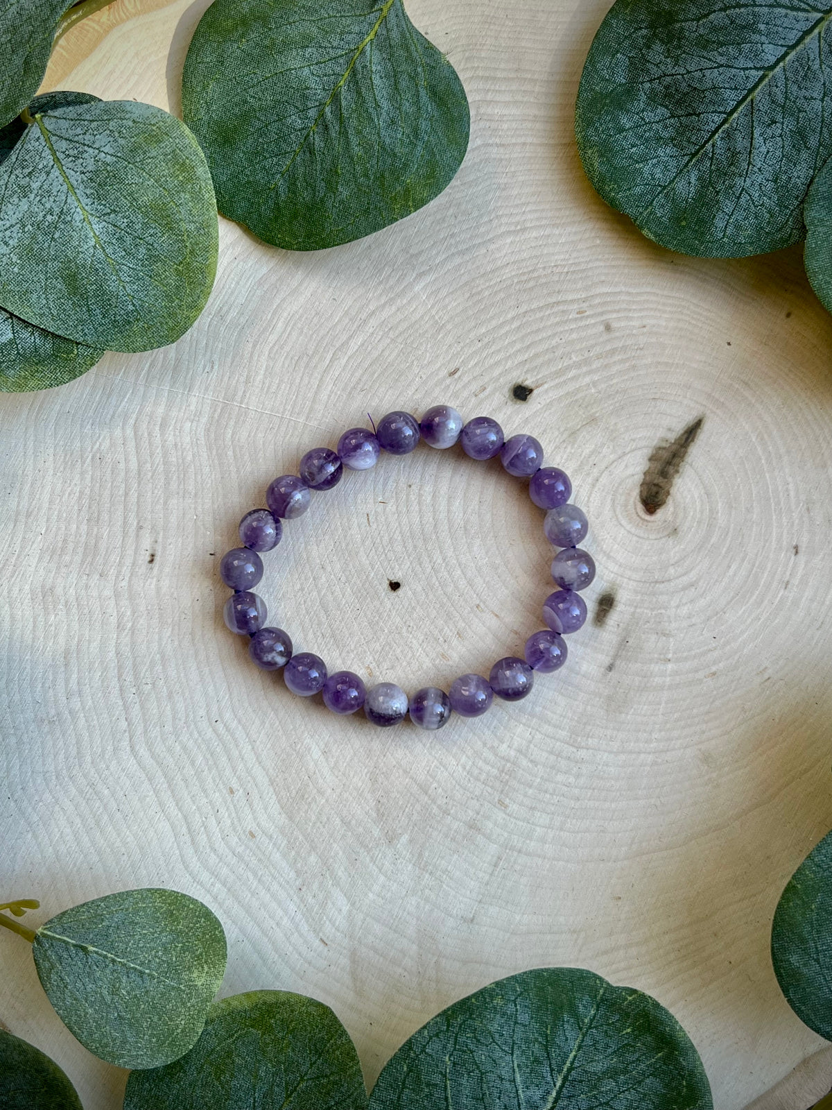 Dream Amethyst 8.5mm stretch bracelet, alternate view