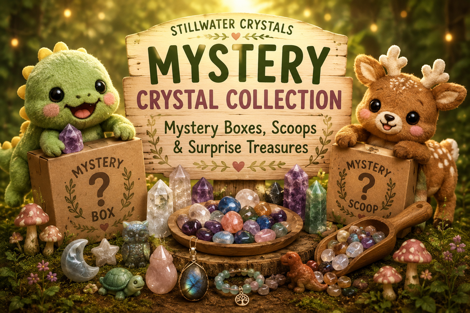 Mystery Crystal Boxes, Scoops &amp; Surprise Treasures