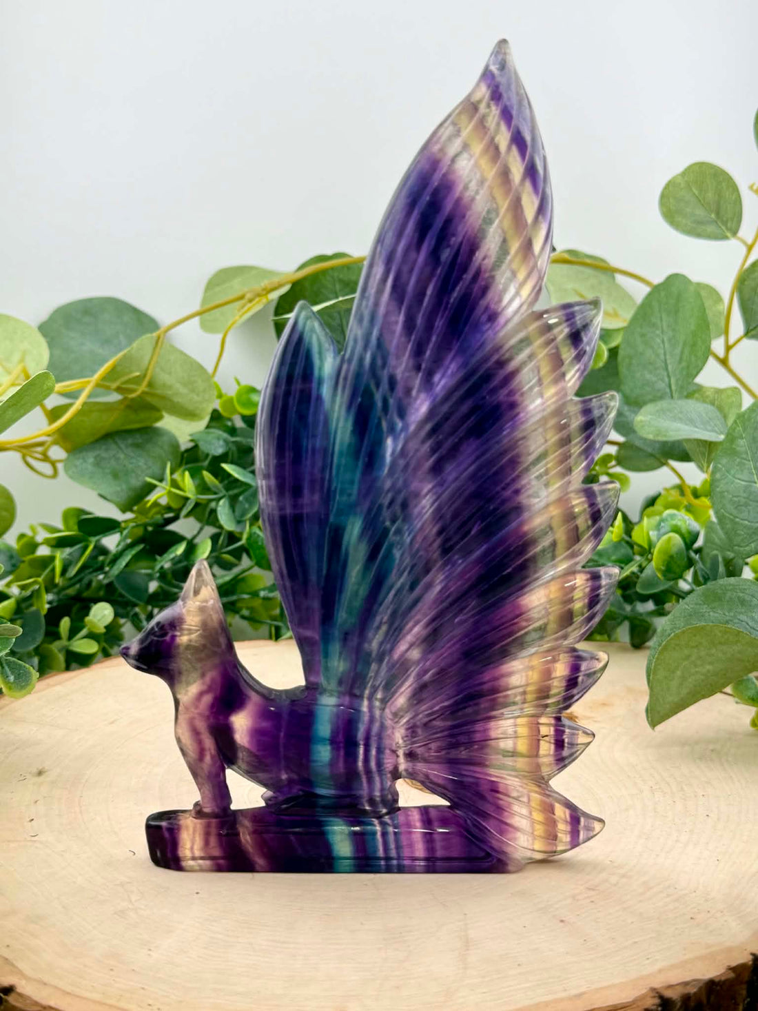 Large Fluorite Kitsune Carving