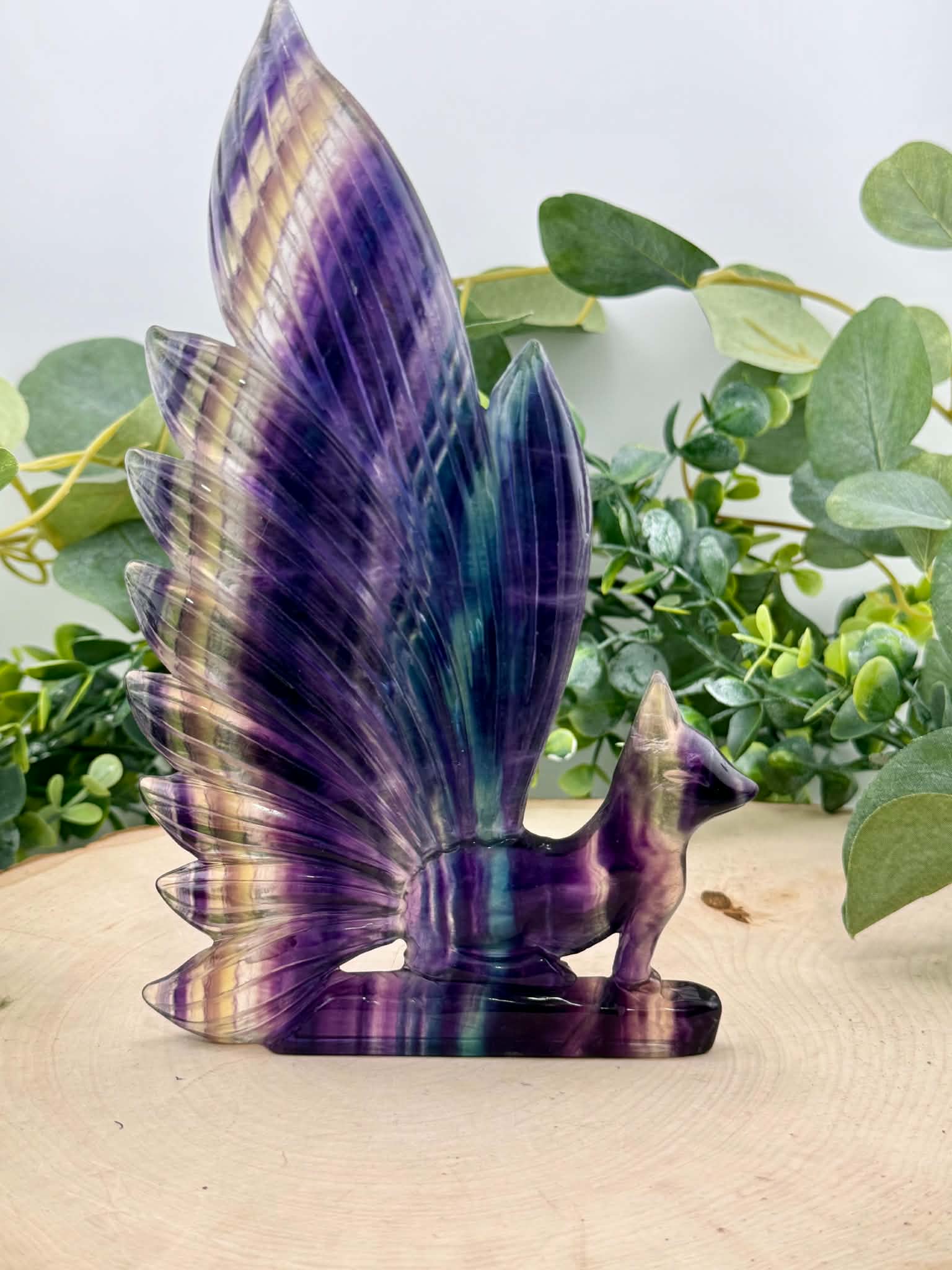 Large Fluorite Kitsune Carving