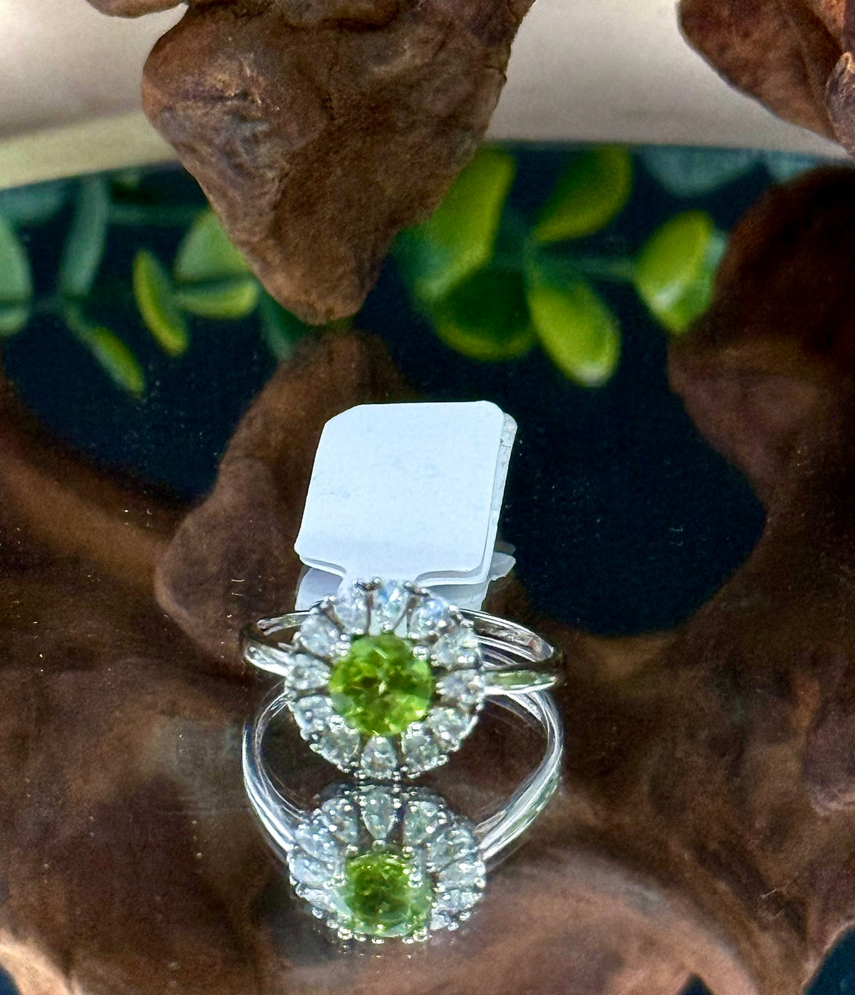 Bright green peridot adjustable ring