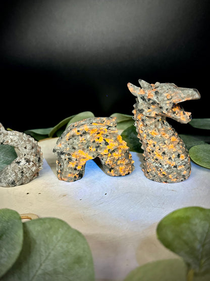 Yooperlite Three Piece Dragon Carving