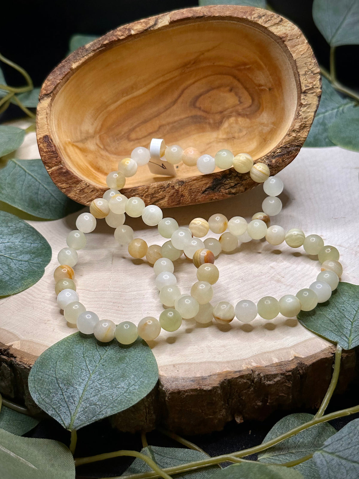 Afghanistan Jade Bracelet with polished gemstone beads