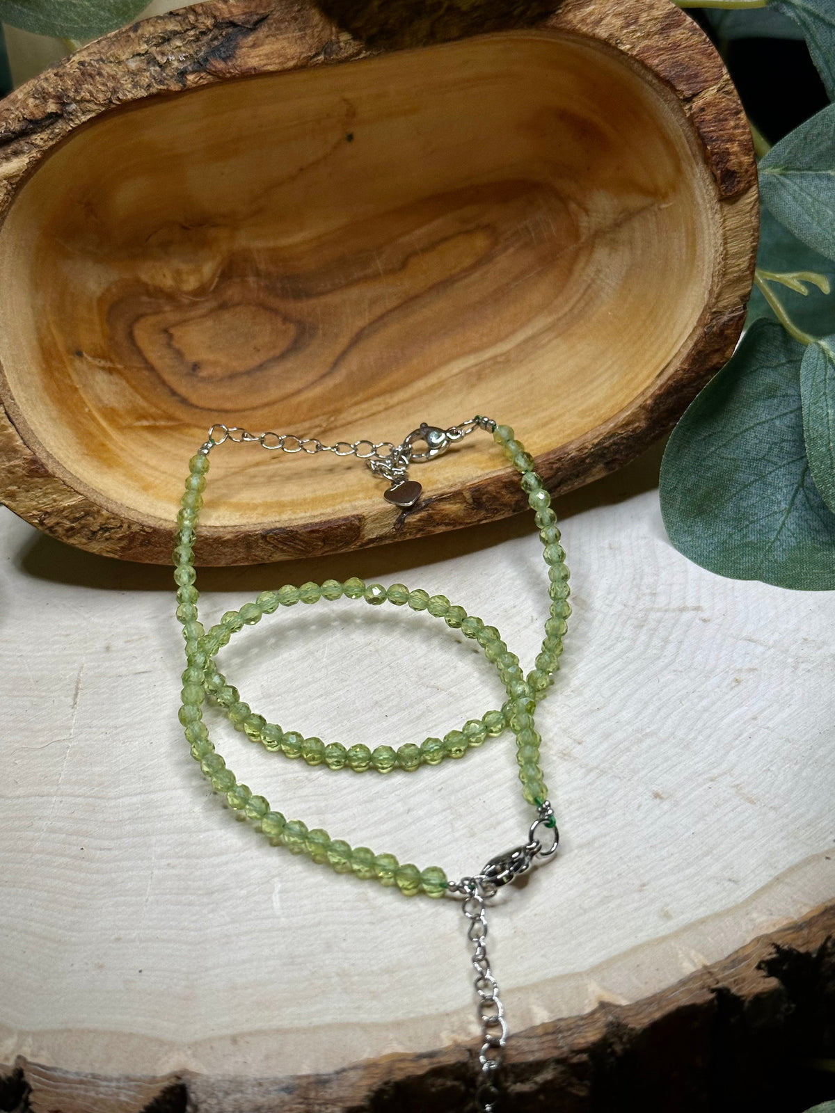 Faceted prehnite clasp bracelet