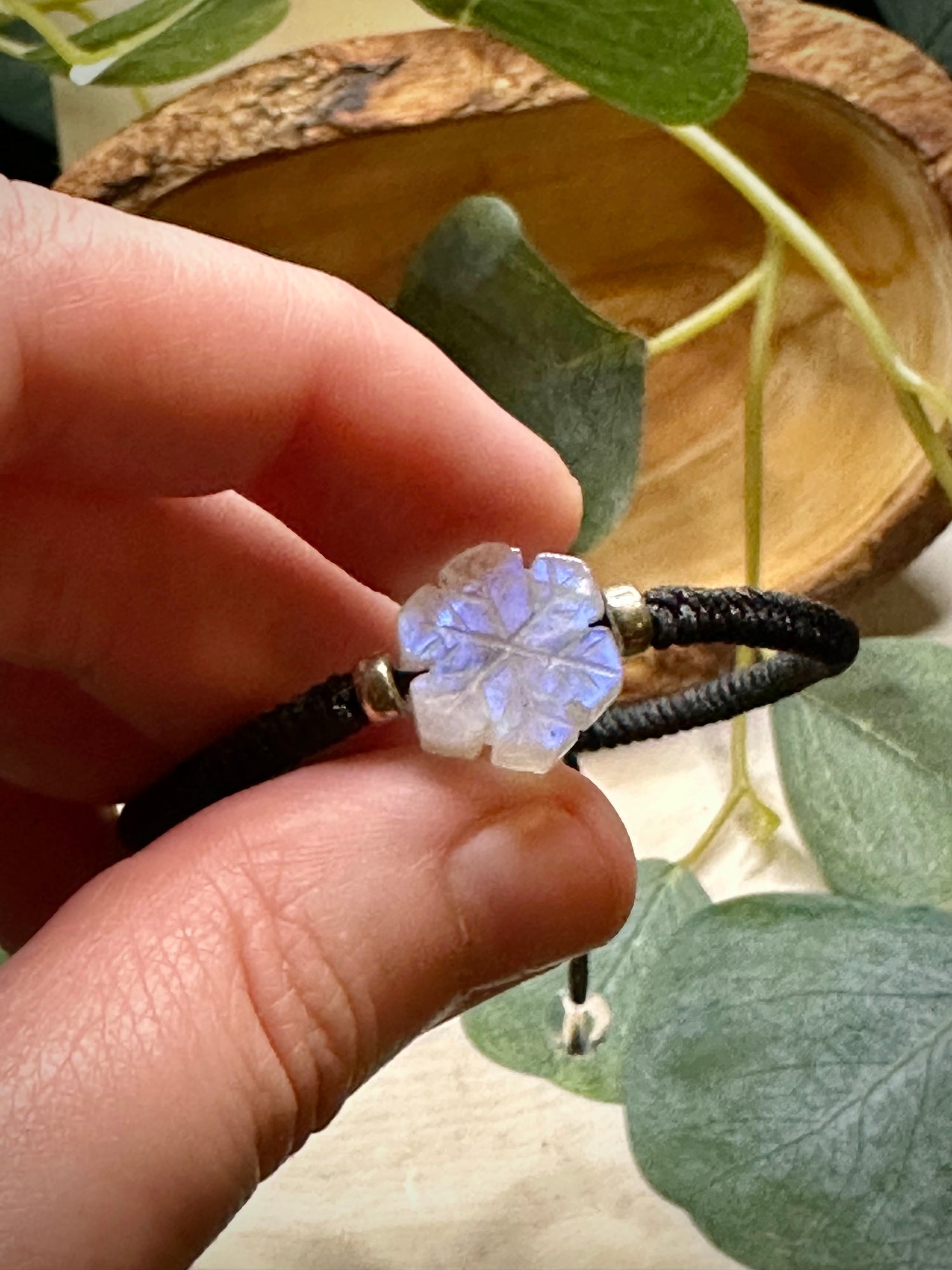 High Quality Moonstone Snowflake Adjustable Bracelet