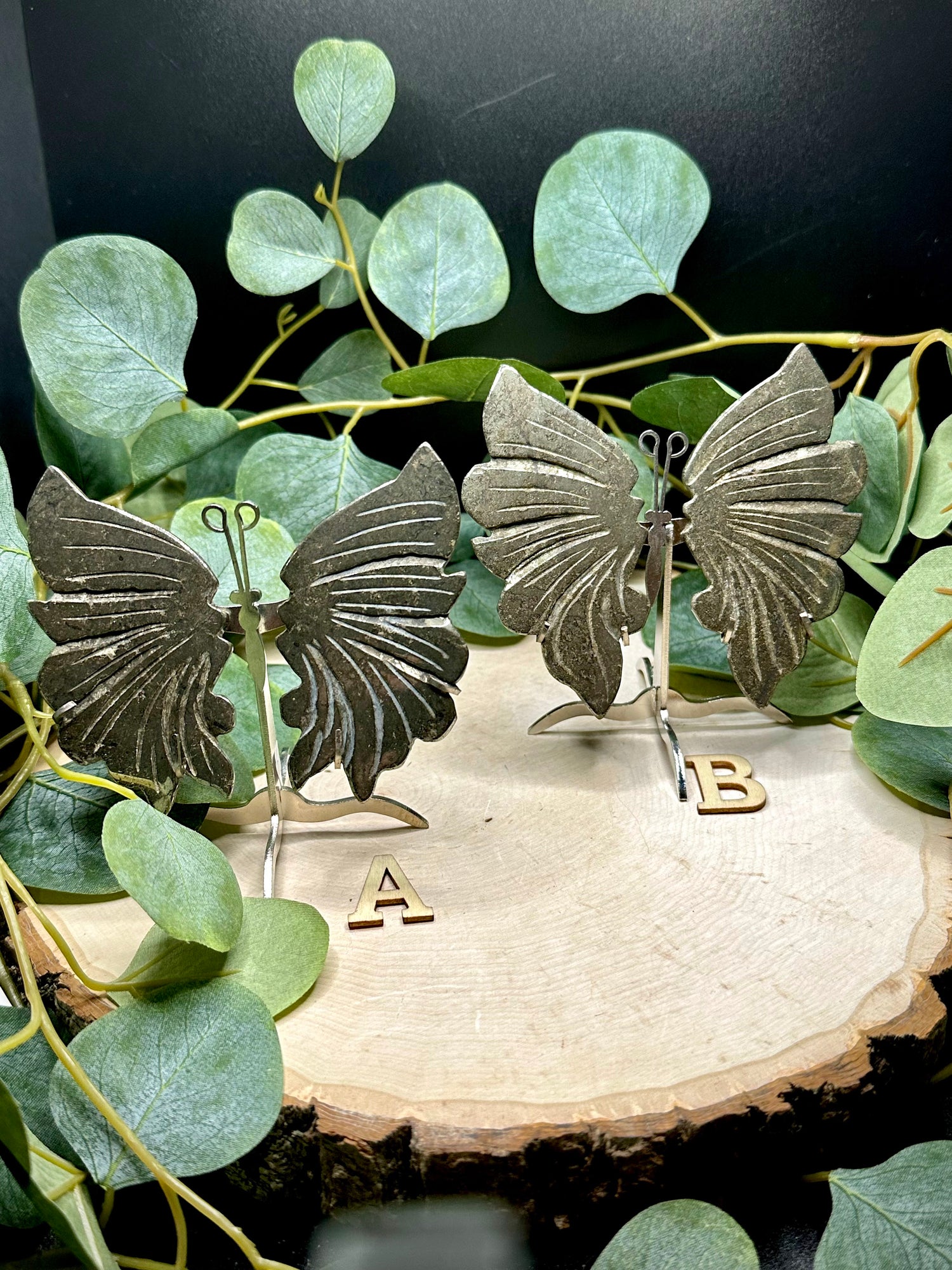 Pyrite Butterfly Wings on Stand