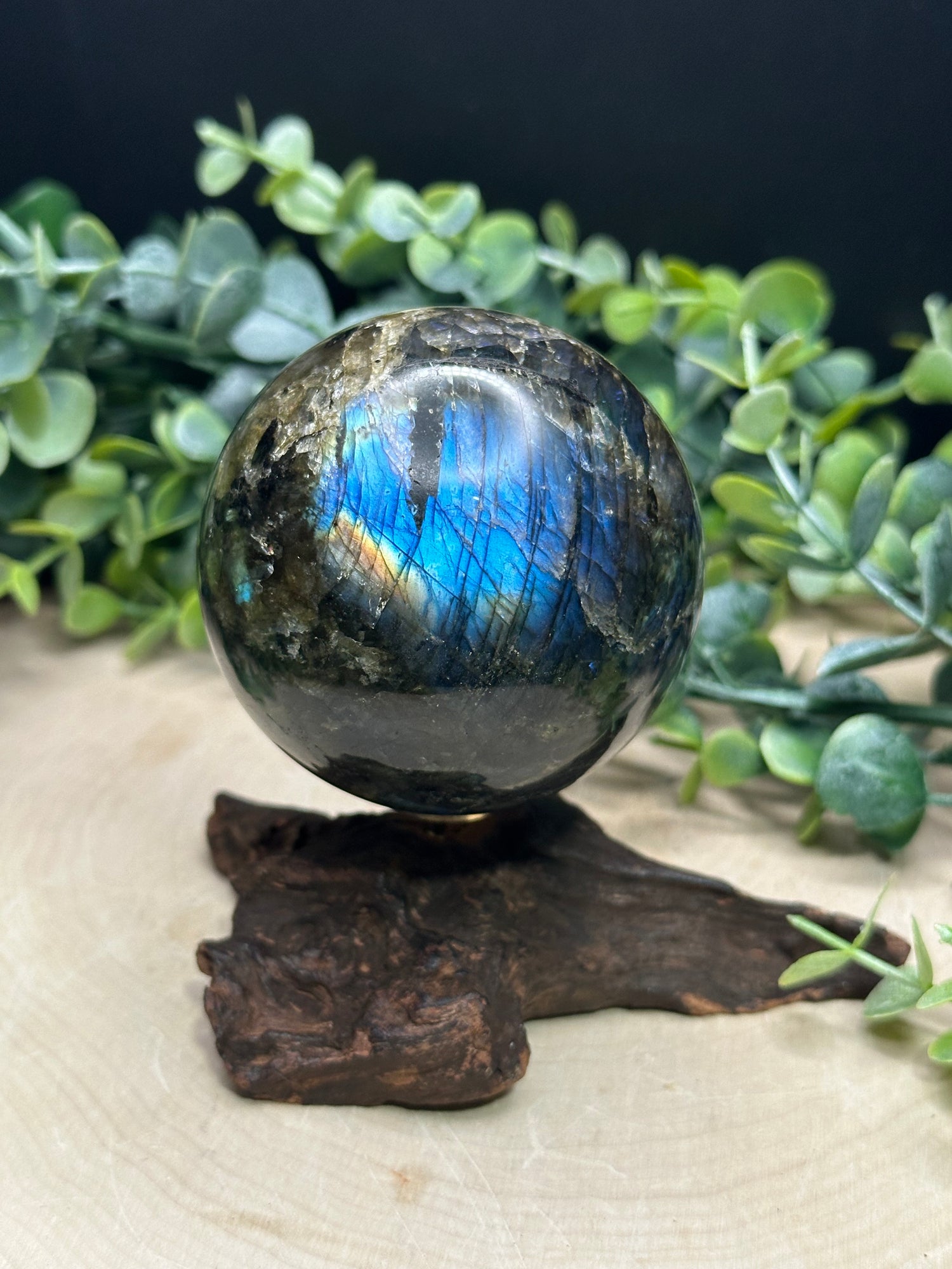 Blue Flash Labradorite Spheres