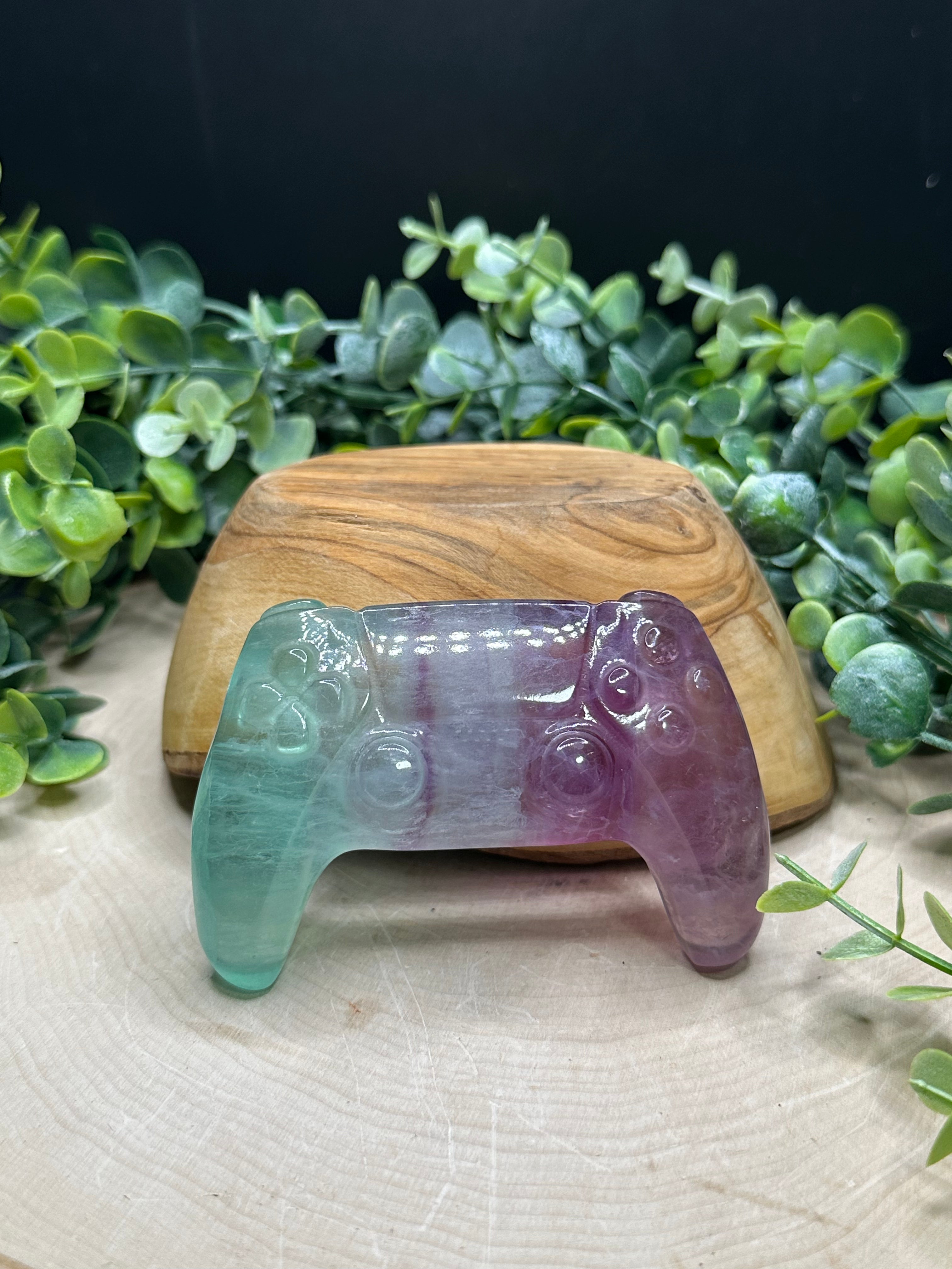 Fluorite Video Game Controller Carvings