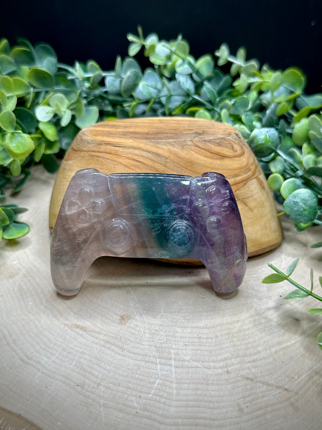 Fluorite Video Game Controller Carvings