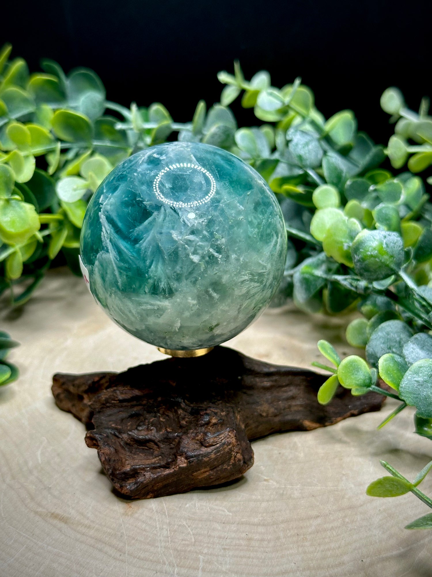 High Quality Feather Fluorite Spheres