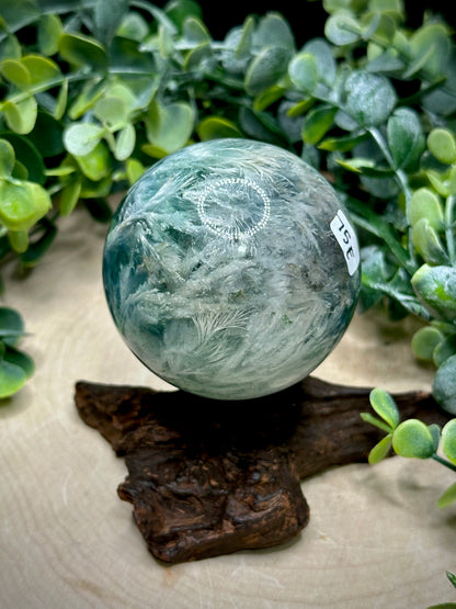 High Quality Feather Fluorite Spheres