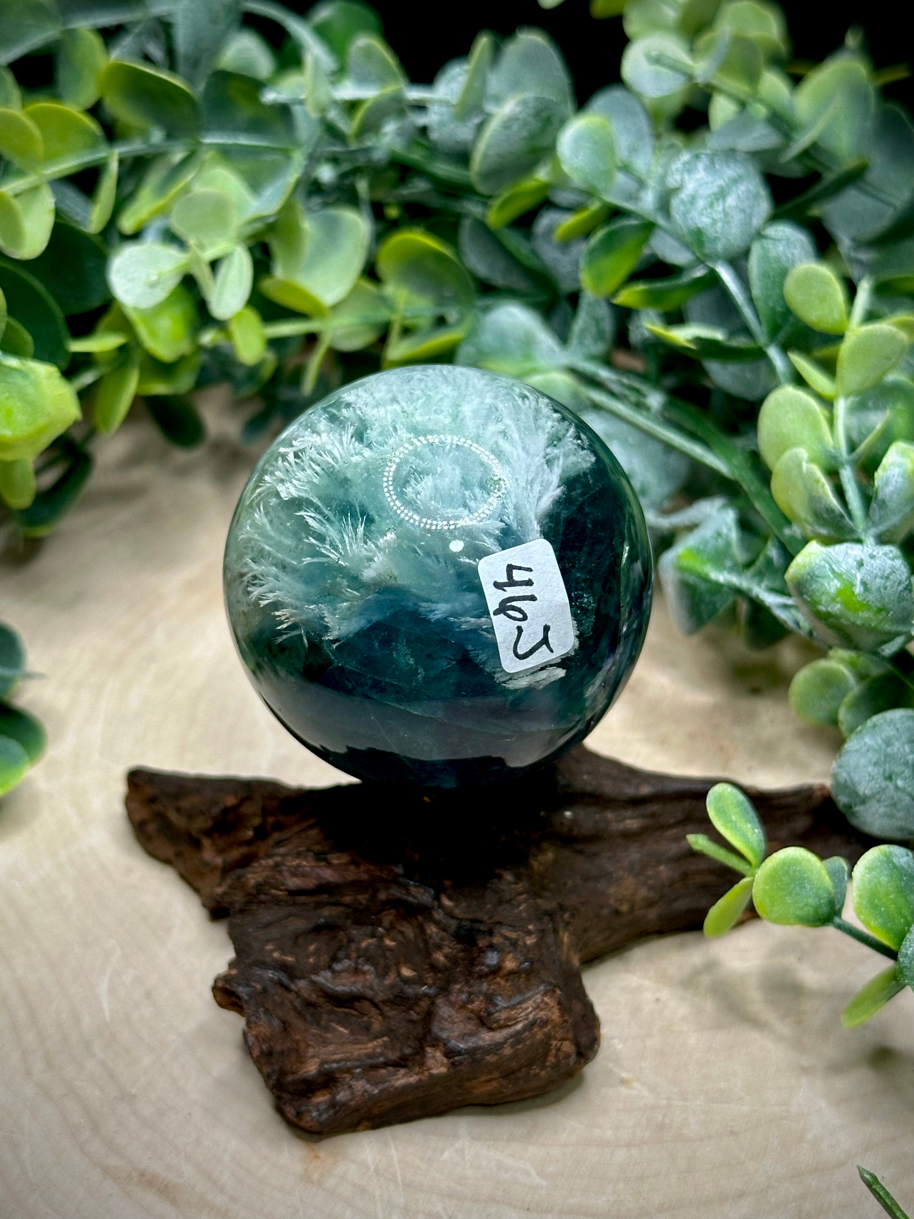 High Quality Feather Fluorite Spheres