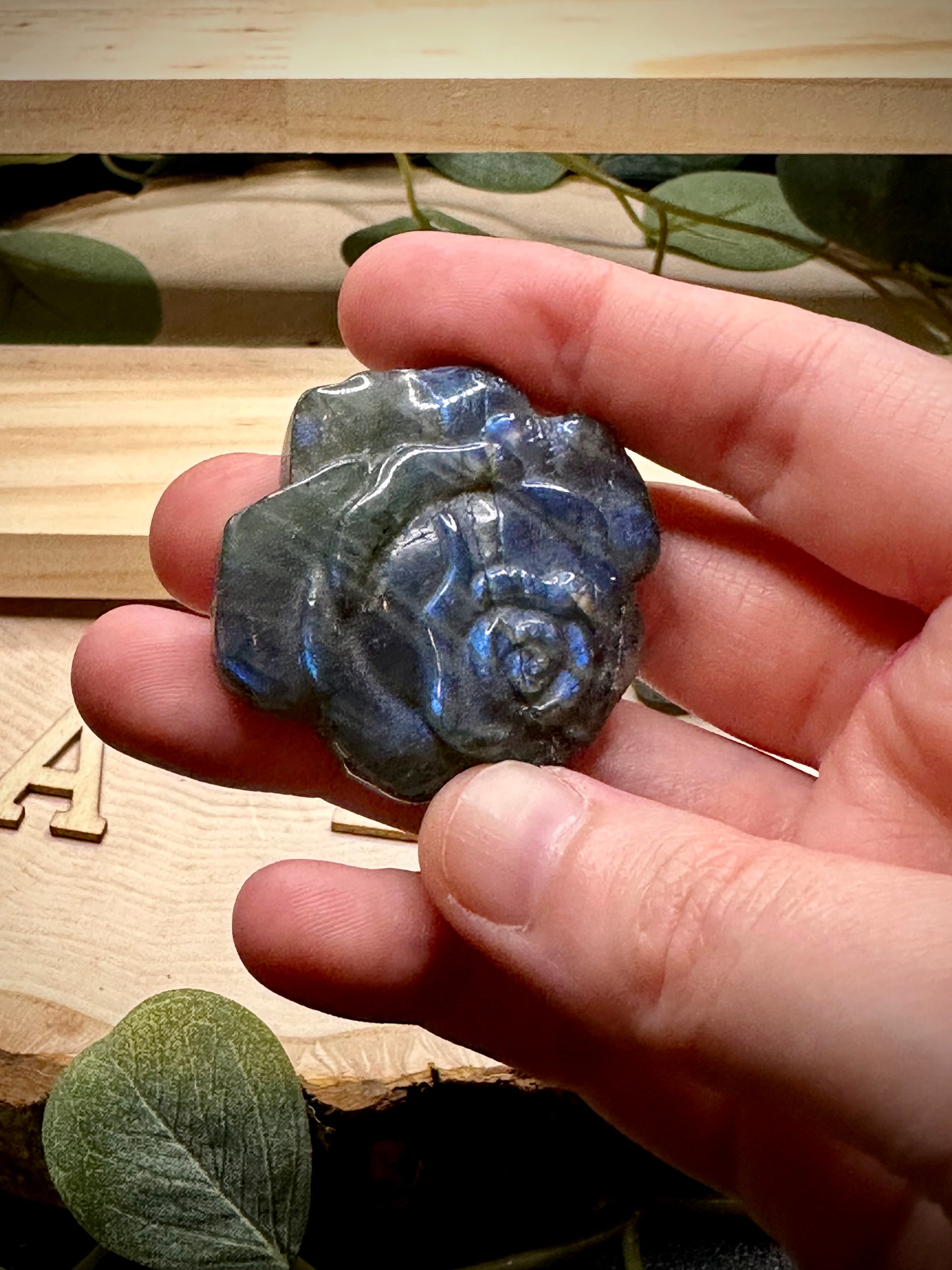 Labradorite Rose Carvings