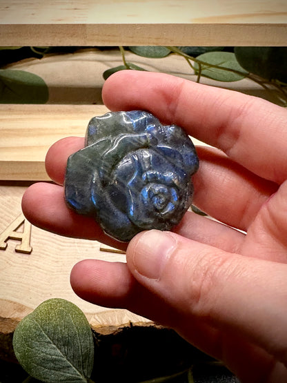 Labradorite Rose Carvings