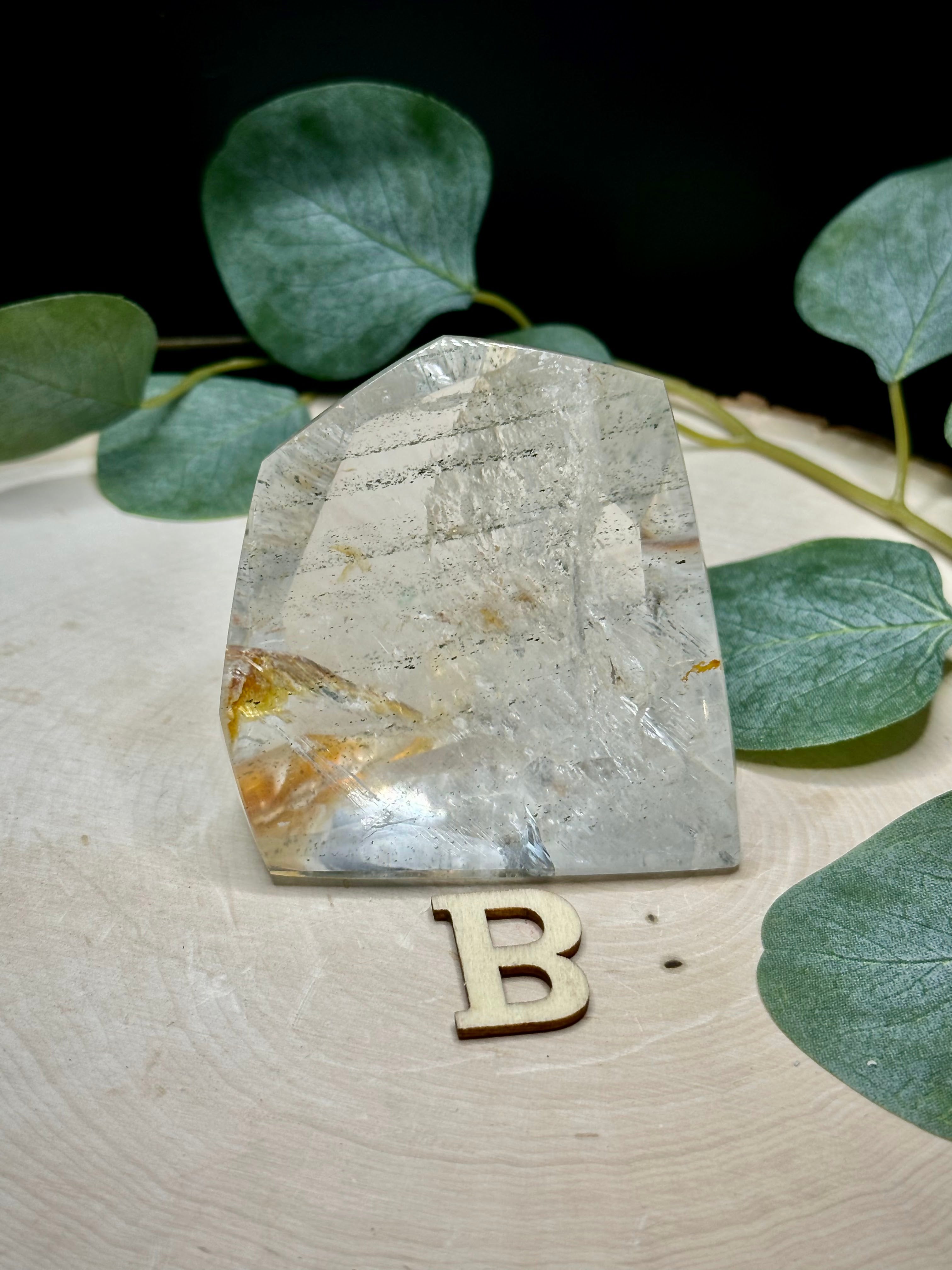 High Quality Clear Quartz with Iron Inclusions Free Forms