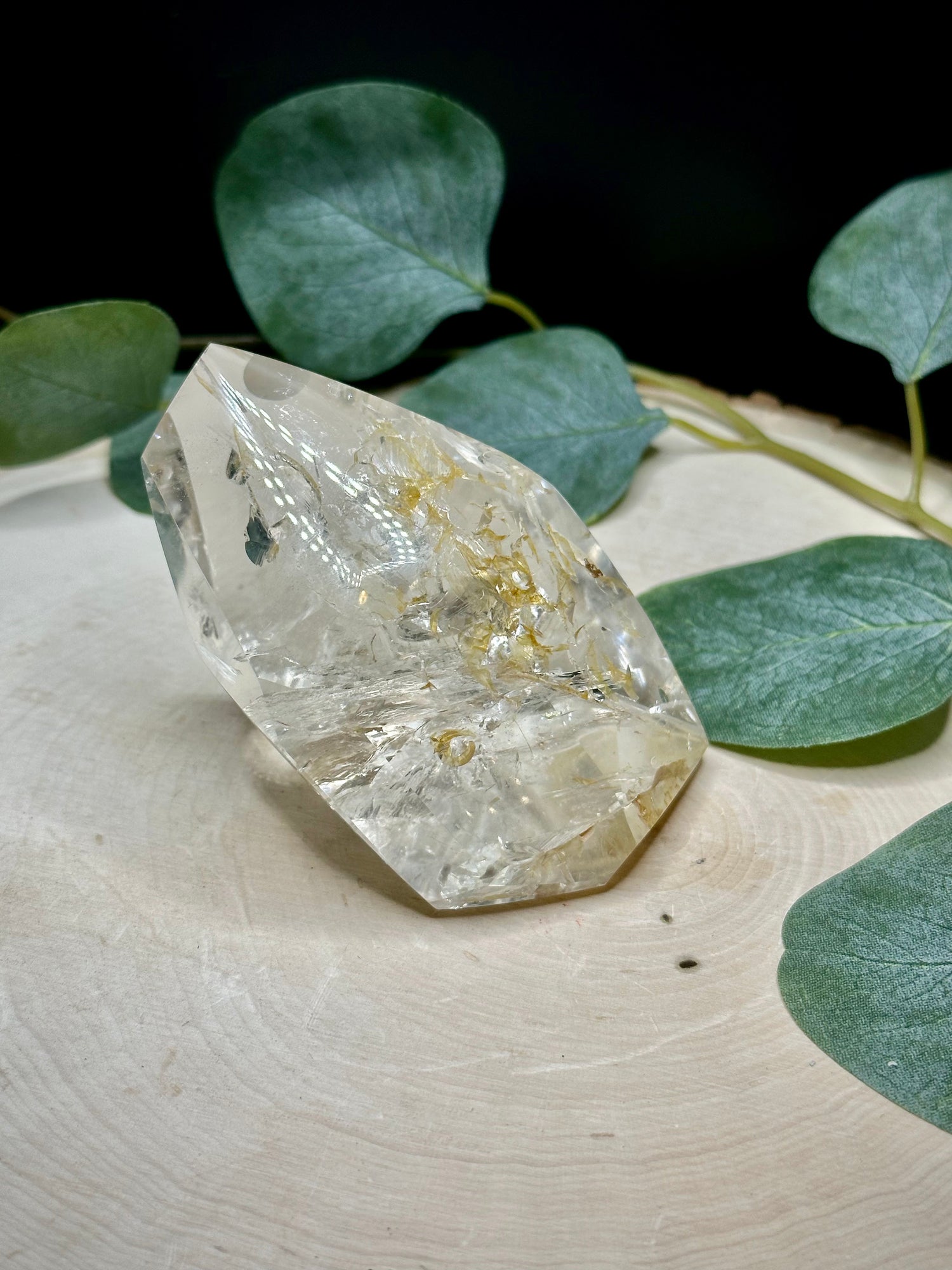 High Quality Clear Quartz with Iron Inclusions Free Forms