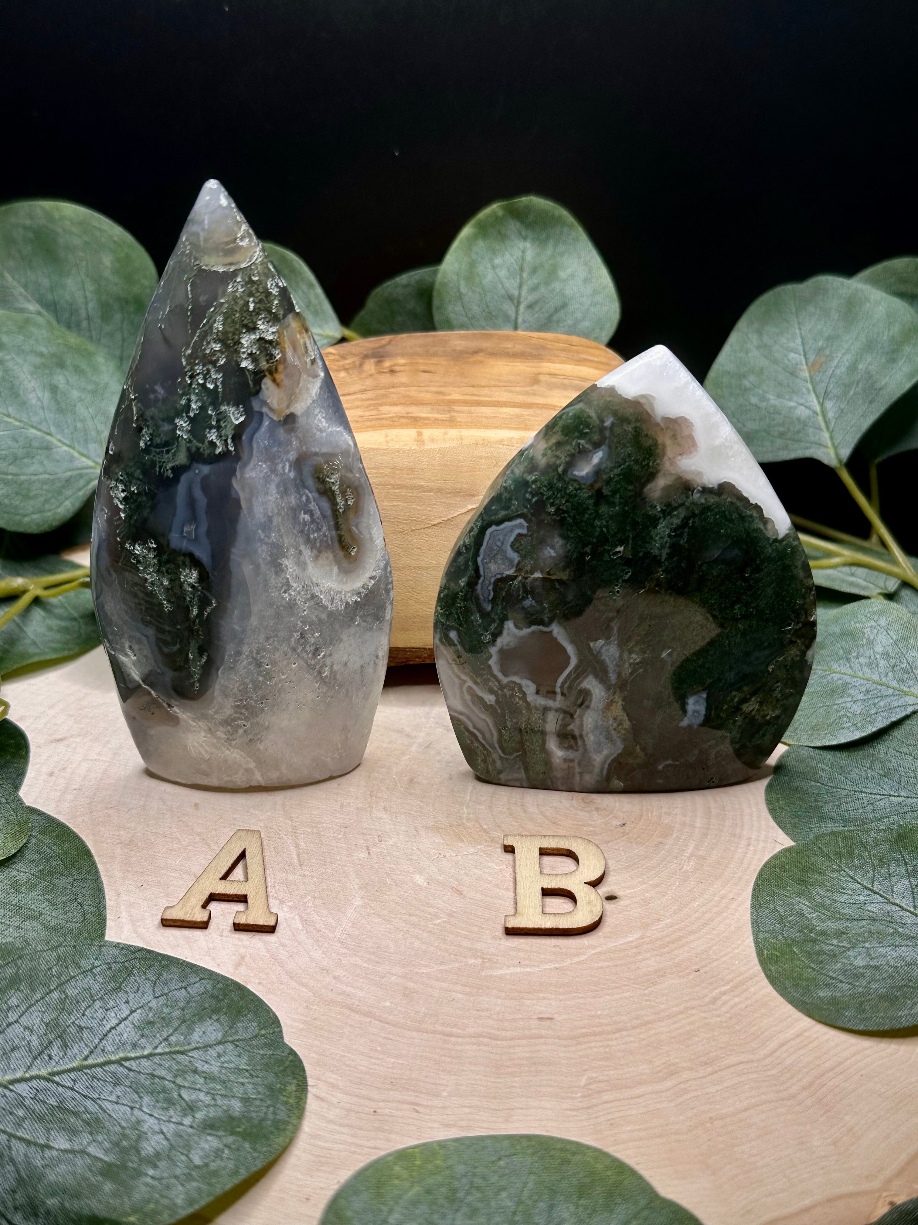 Moss Agate Teardrop Free Form