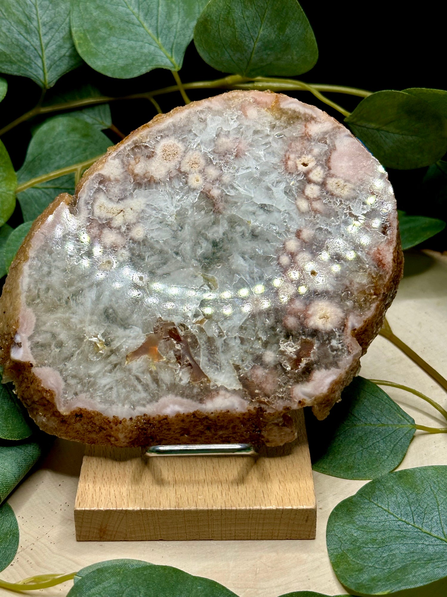 Flower Agate &amp; Green Quartz &amp; Amethyst Slab