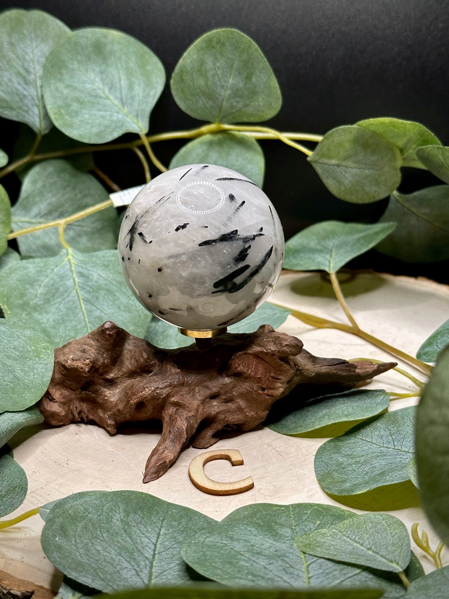 Black Tourmalinated Quartz Spheres