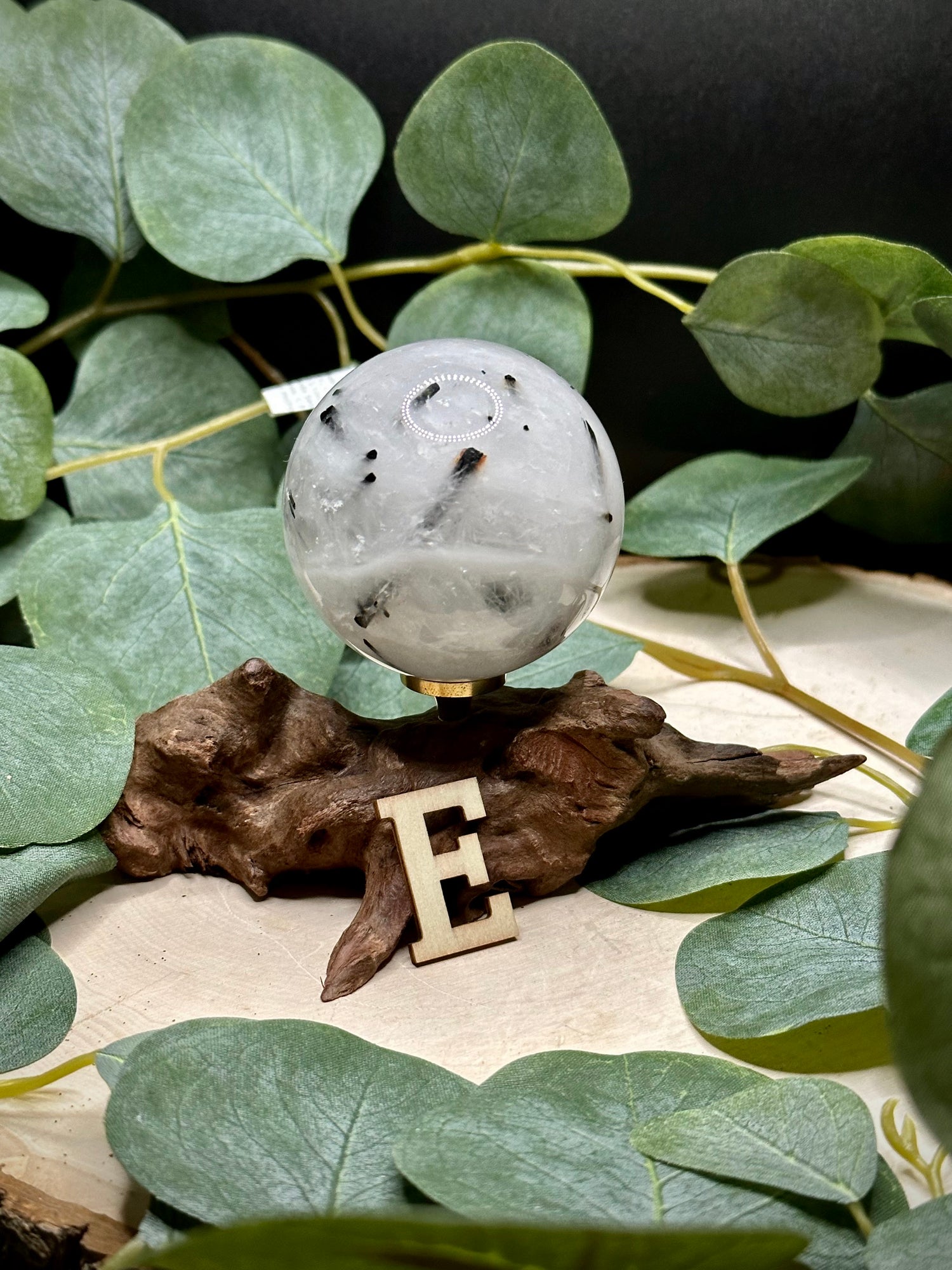 Black Tourmalinated Quartz Spheres