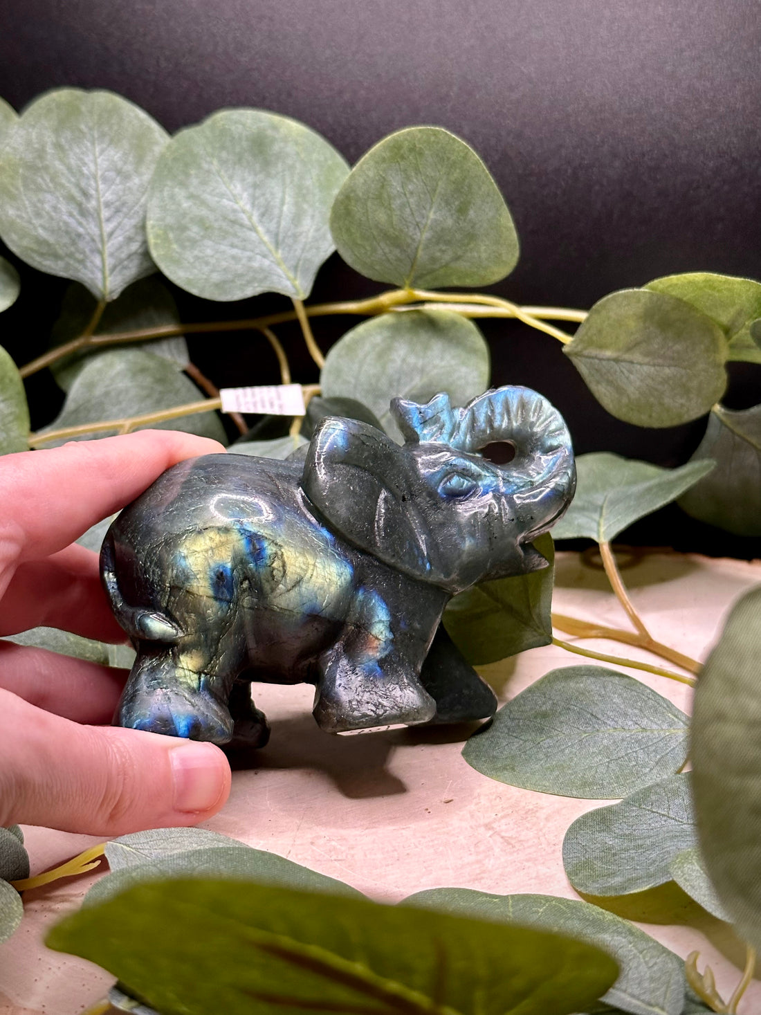 Labradorite Elephant Carving