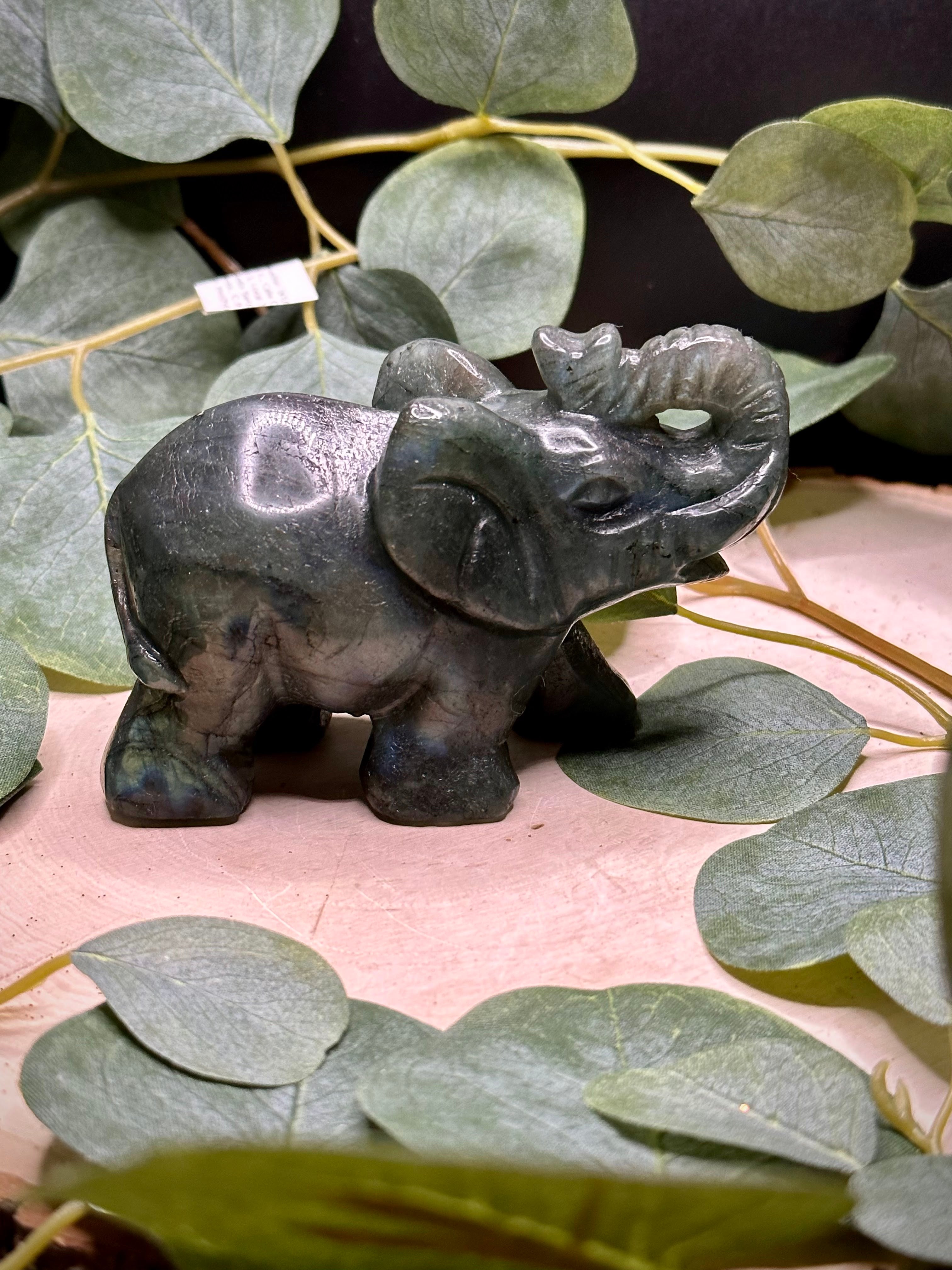 Labradorite Elephant Carving