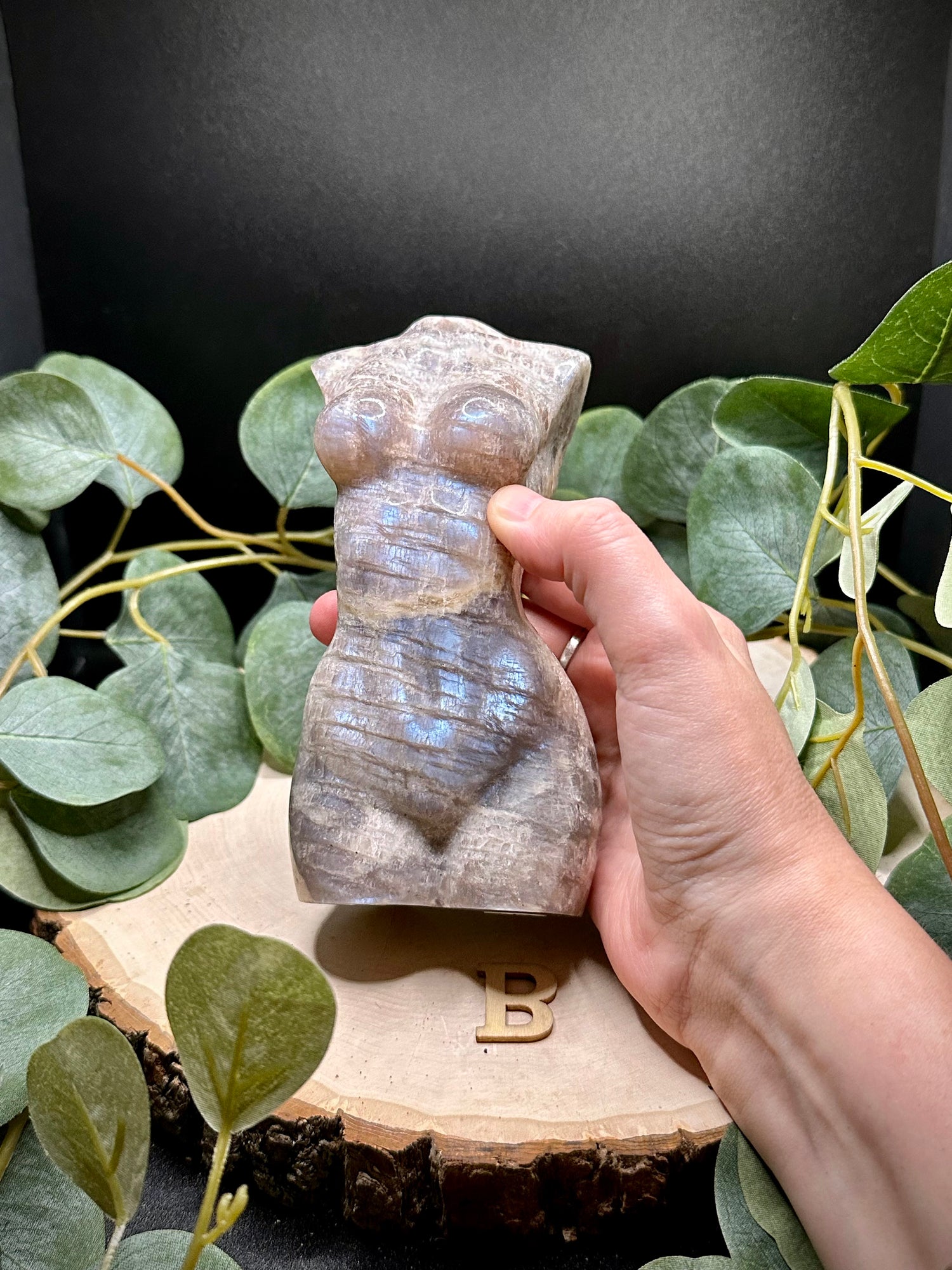 Large Moonstone Goddess Body Carvings