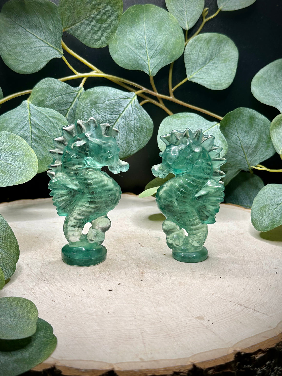 Fluorite Sea Horse Carving