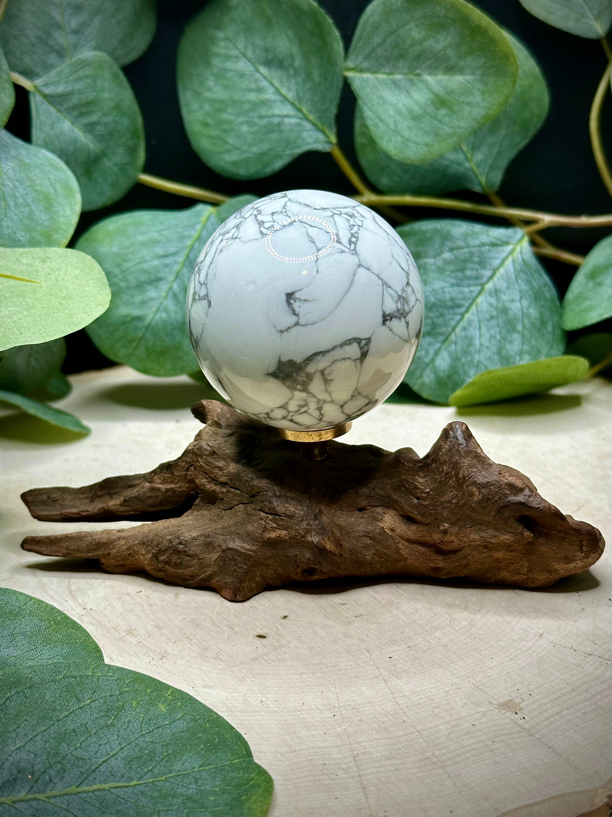 Natural White Howlite Spheres | Veined Crystal Mineral Spheres