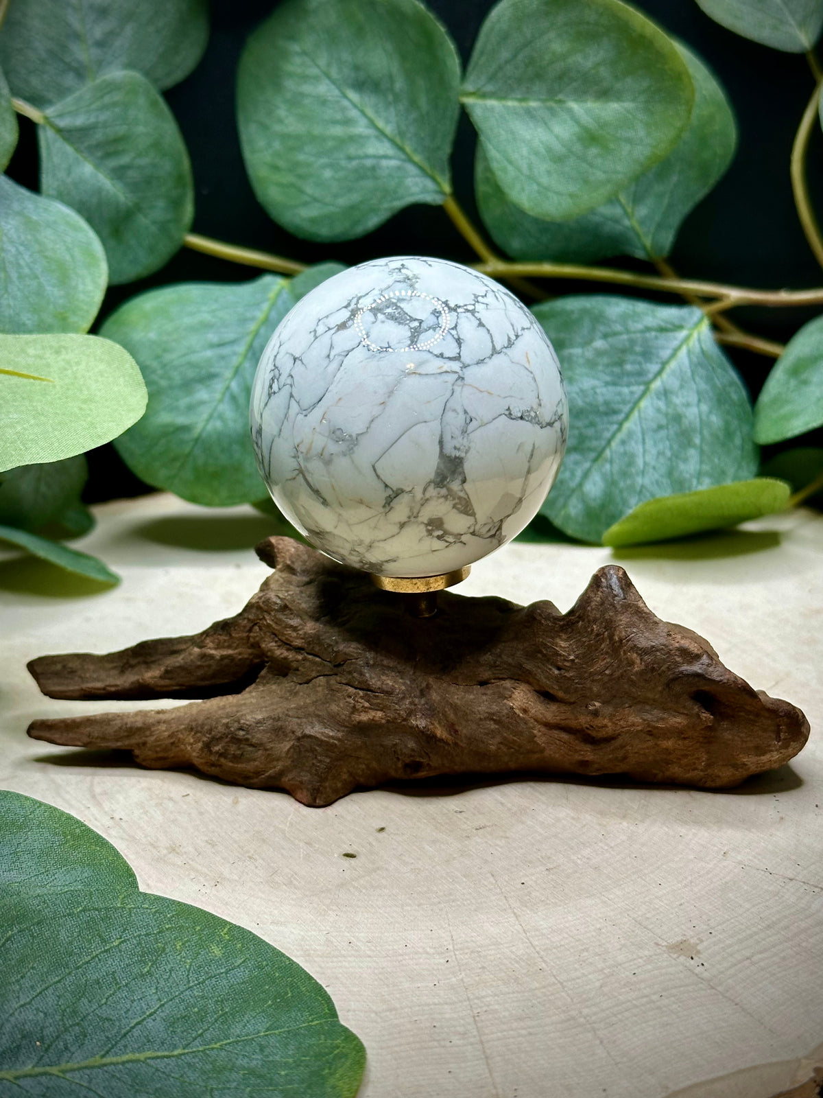 Natural White Howlite Spheres | Veined Crystal Mineral Spheres