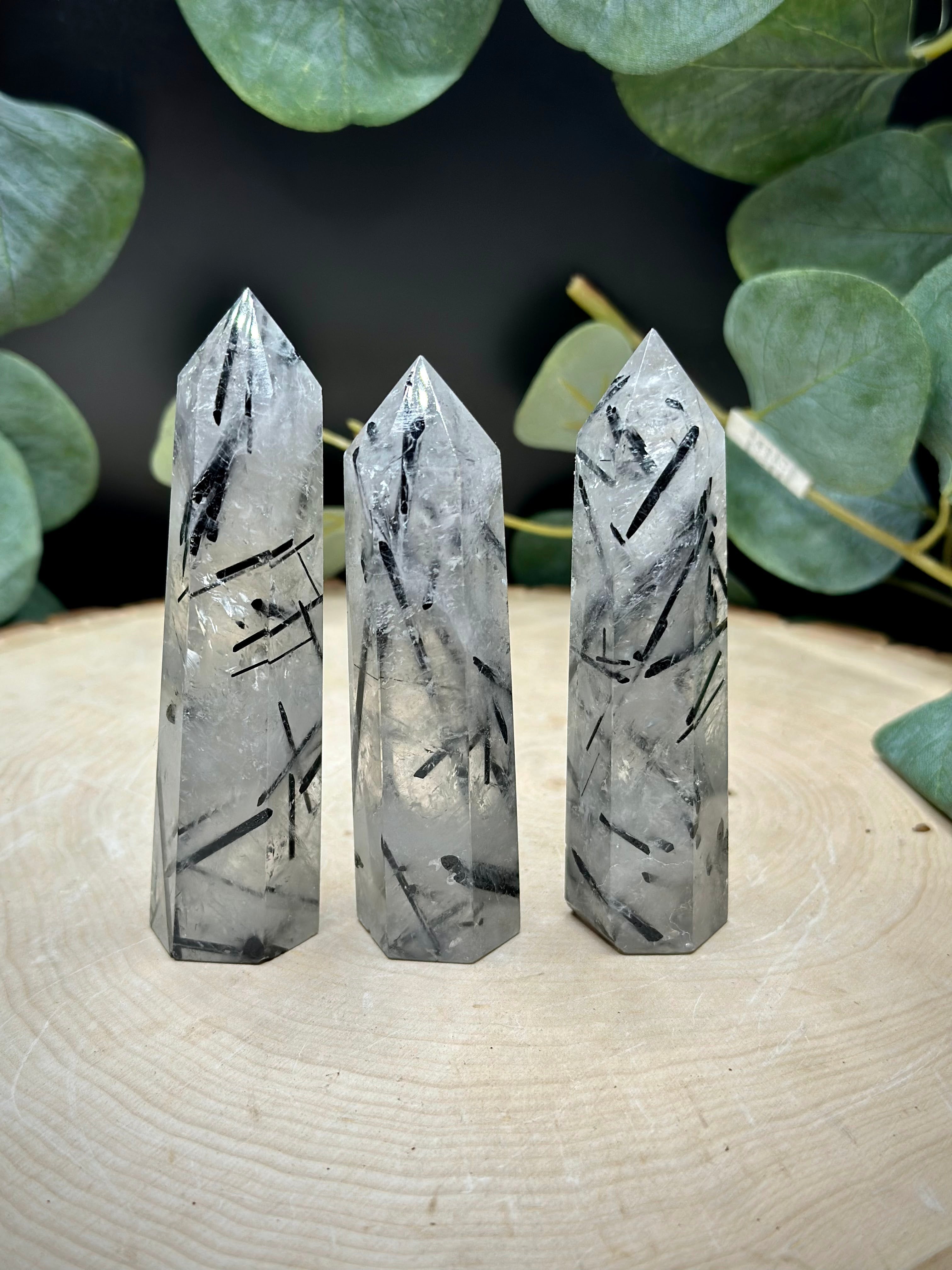 Black Tourmalinated Quartz Towers