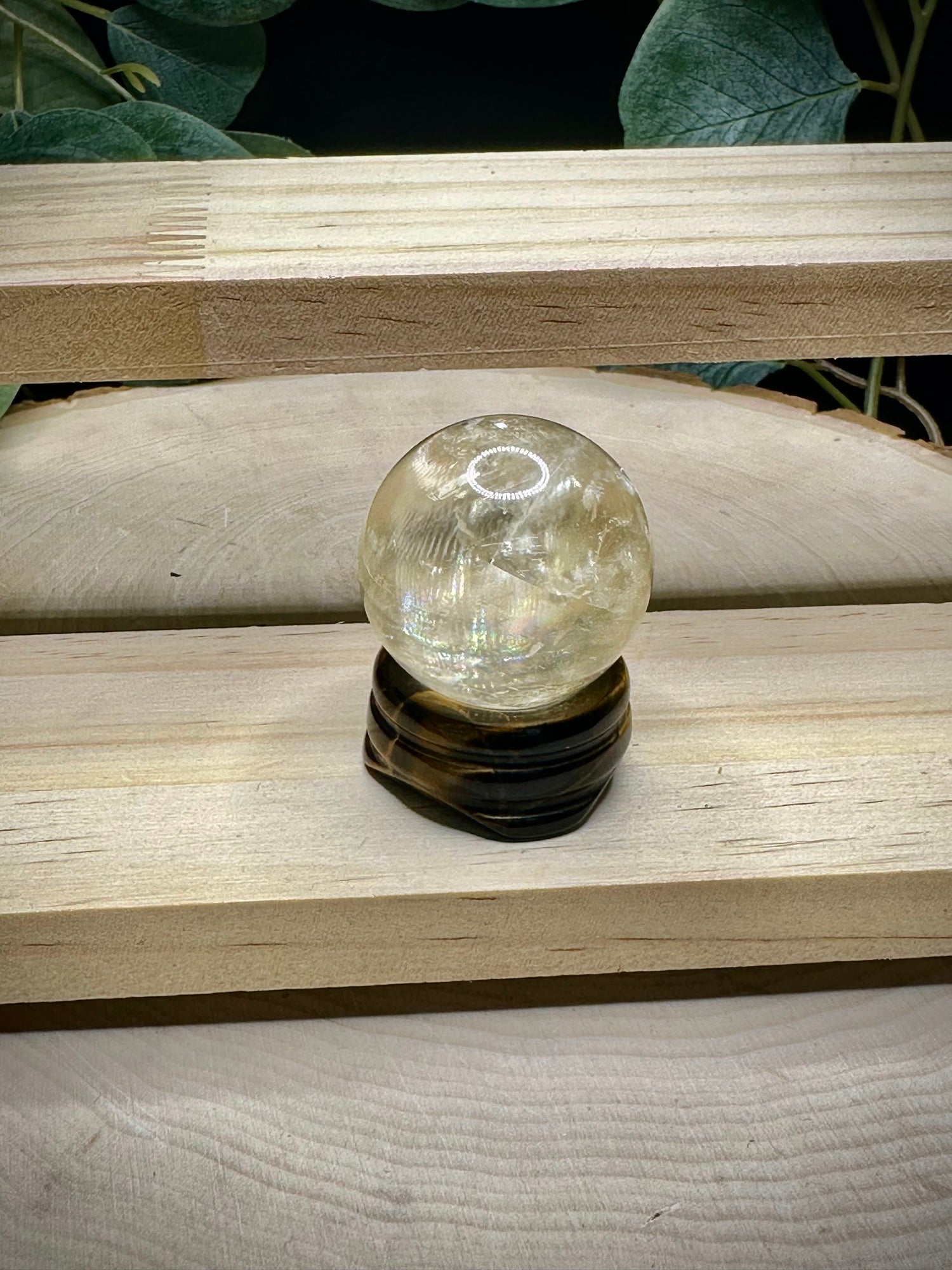 Mini Optical Honey Calcite Spheres