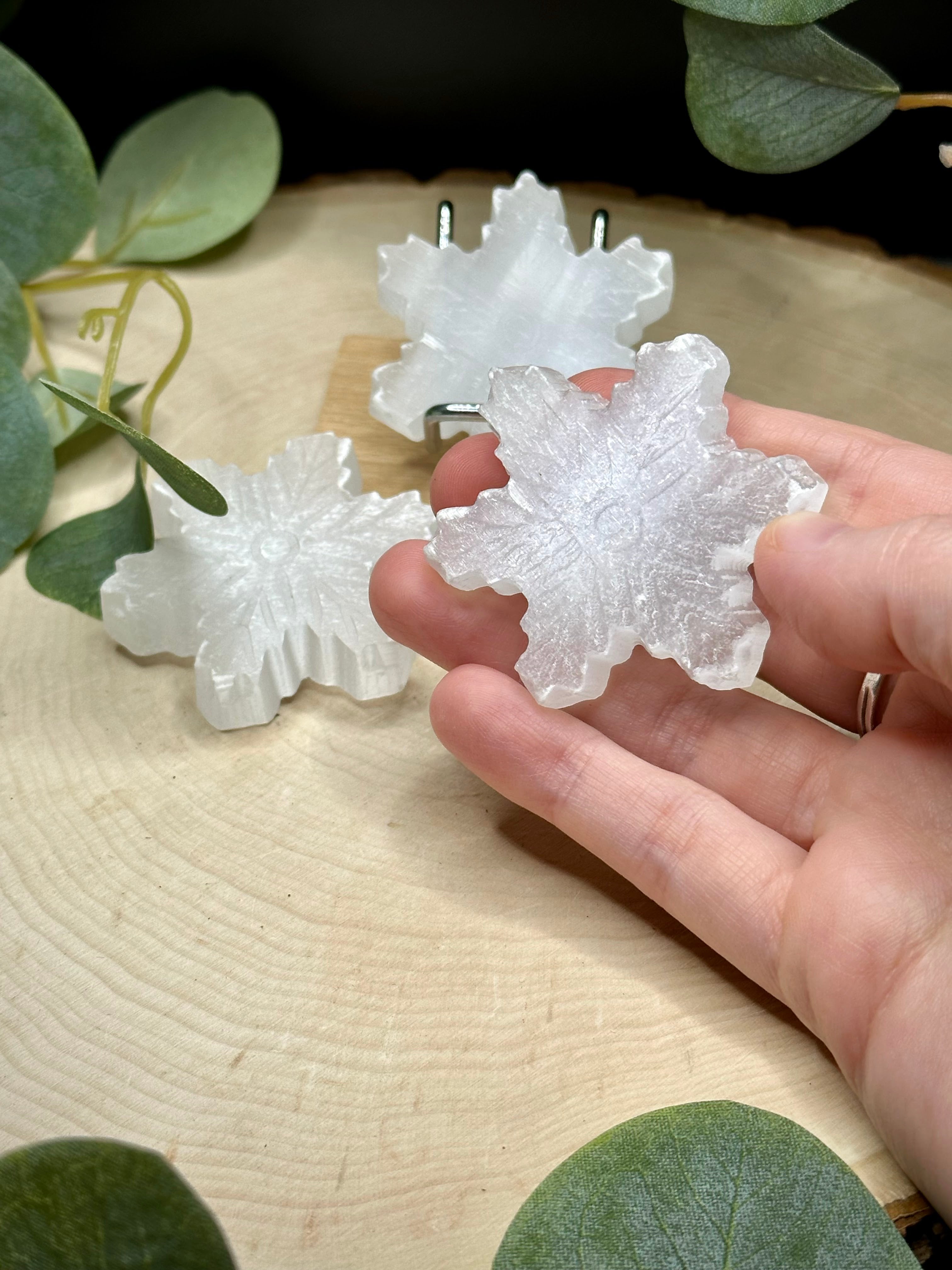 Selenite Snowflake Carving