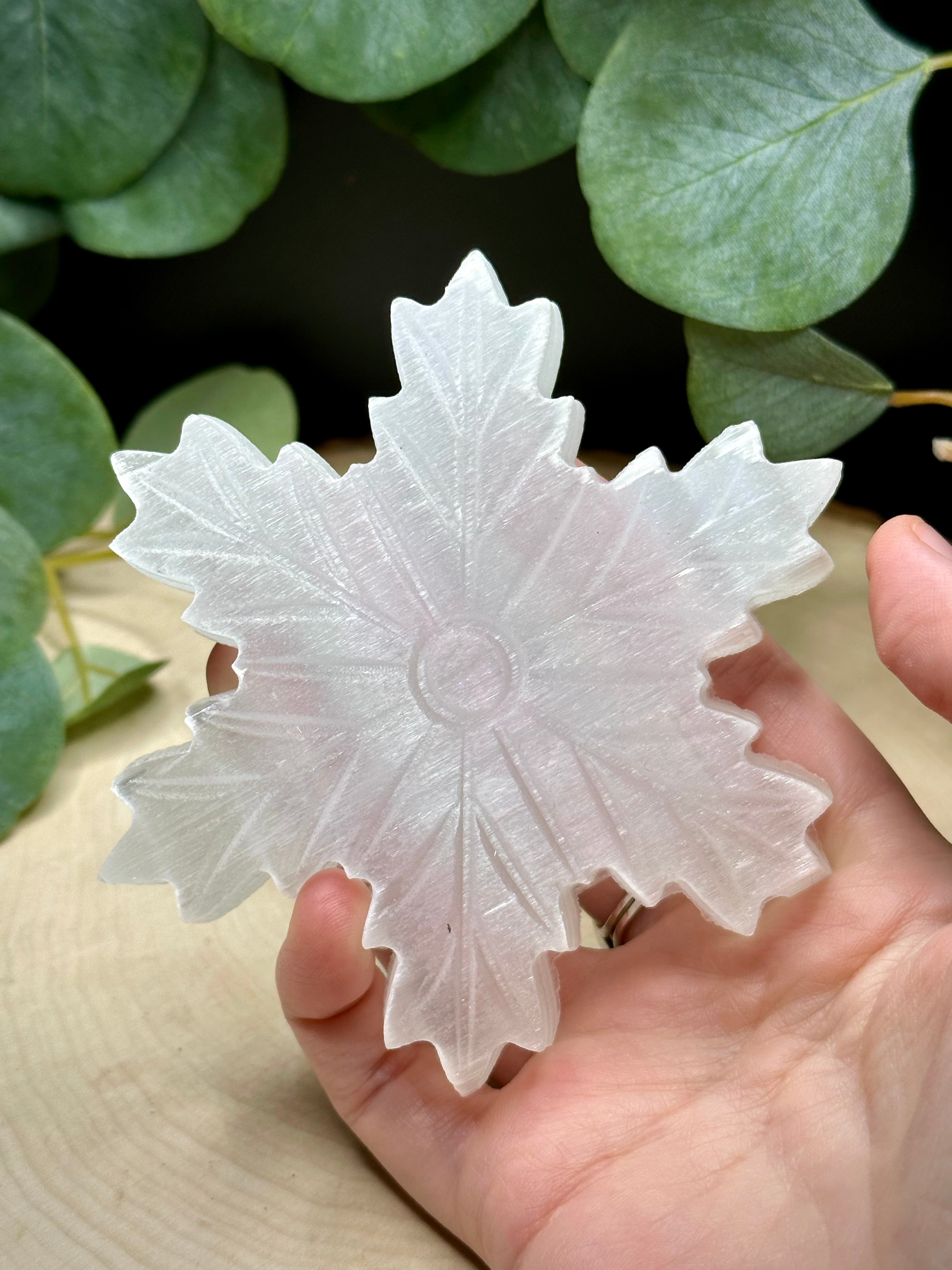 Selenite Snowflake Carving