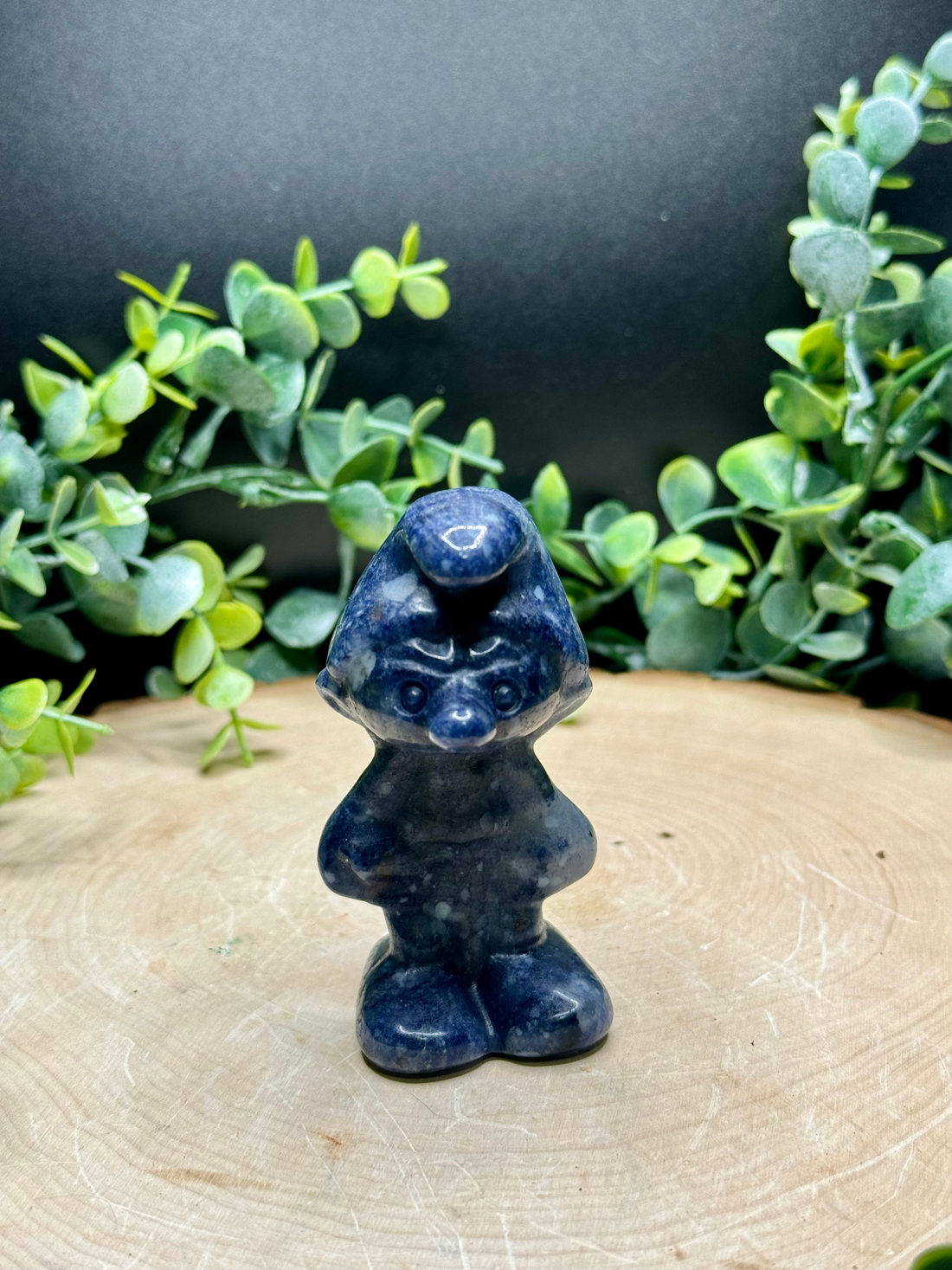 Blue Aventurine 80s Cartoon Carving