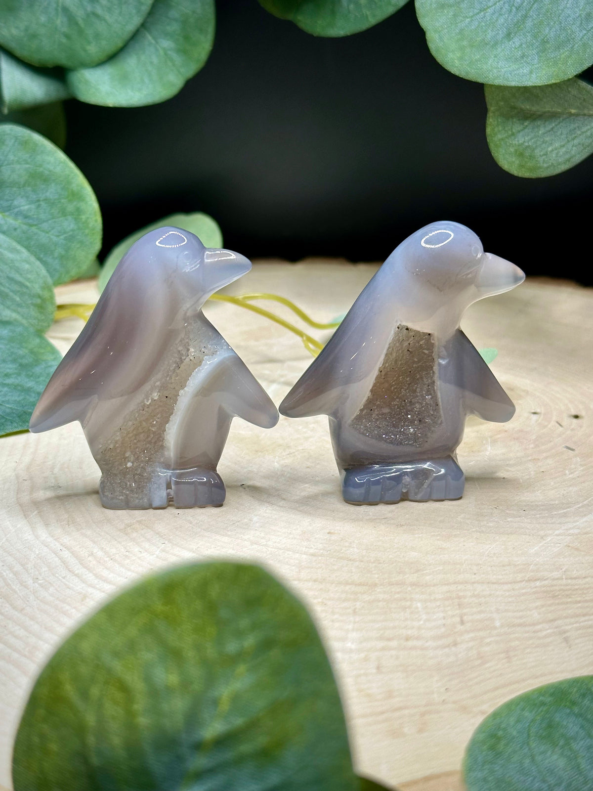 ruzy Agate Penguin Carvings | Crystal Penguin Figurines - Still Water Crystals