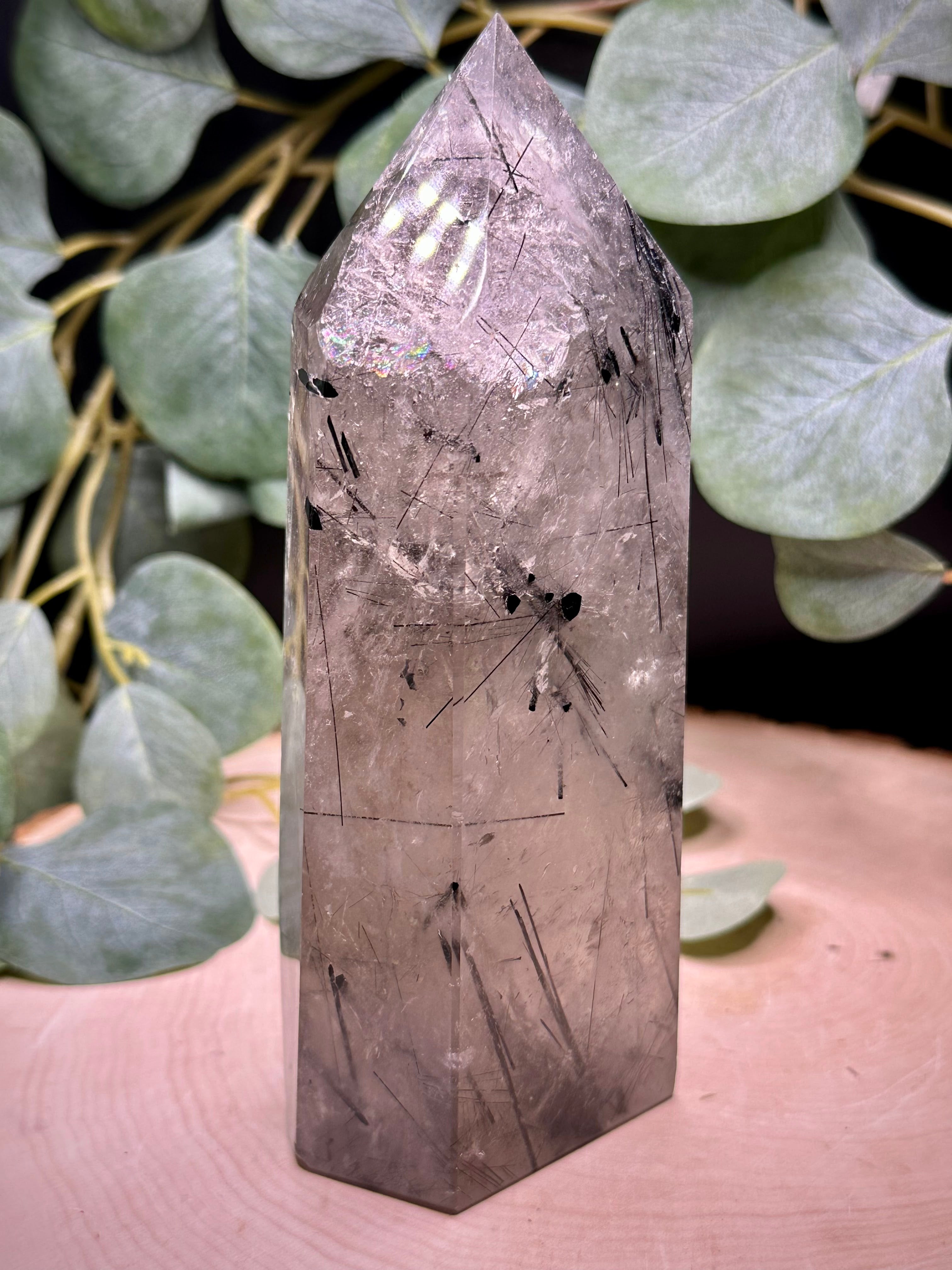 Black Tourmalinated Quartz Statement Tower