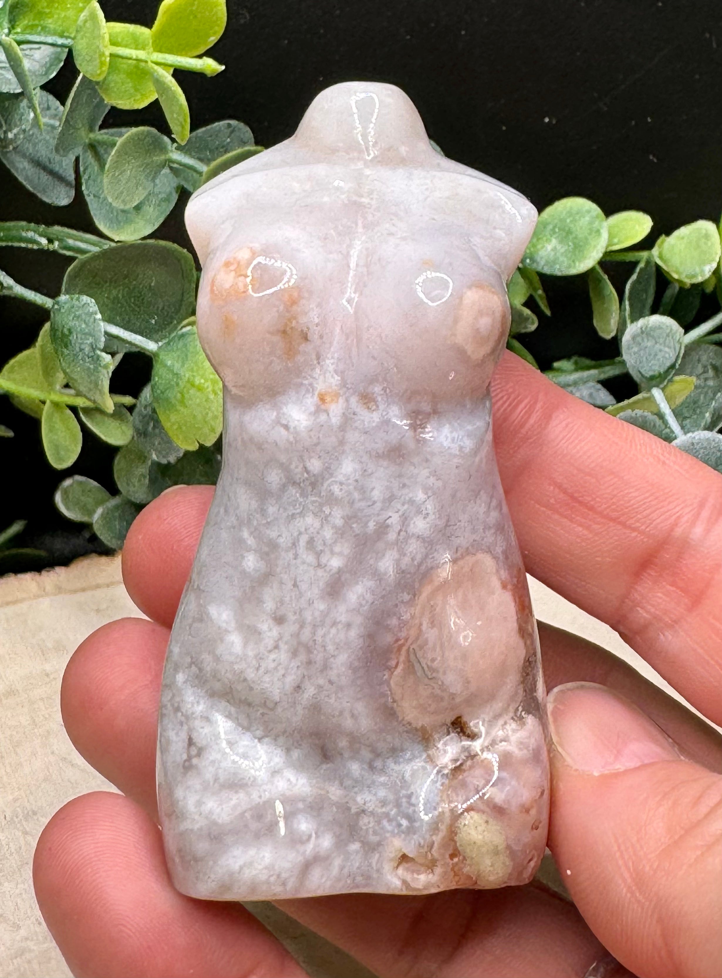 Flower Agate Goddess Body Carvings