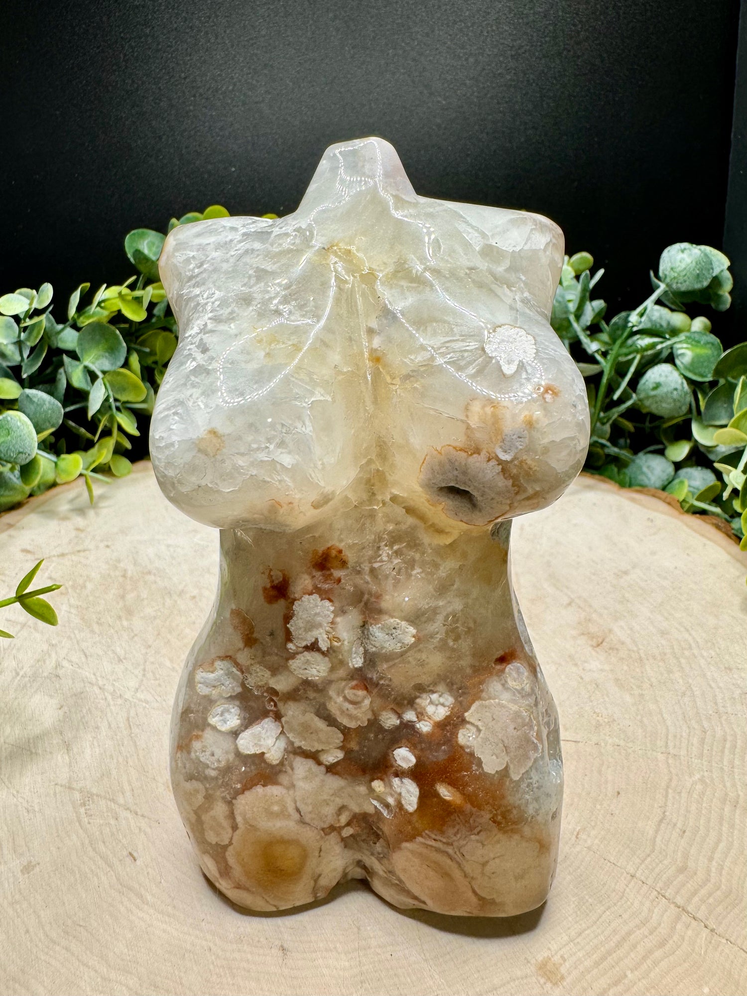 Flower Agate Goddess Body Carvings